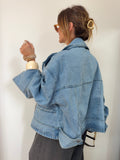 Veste en jean oversize - bleu clair