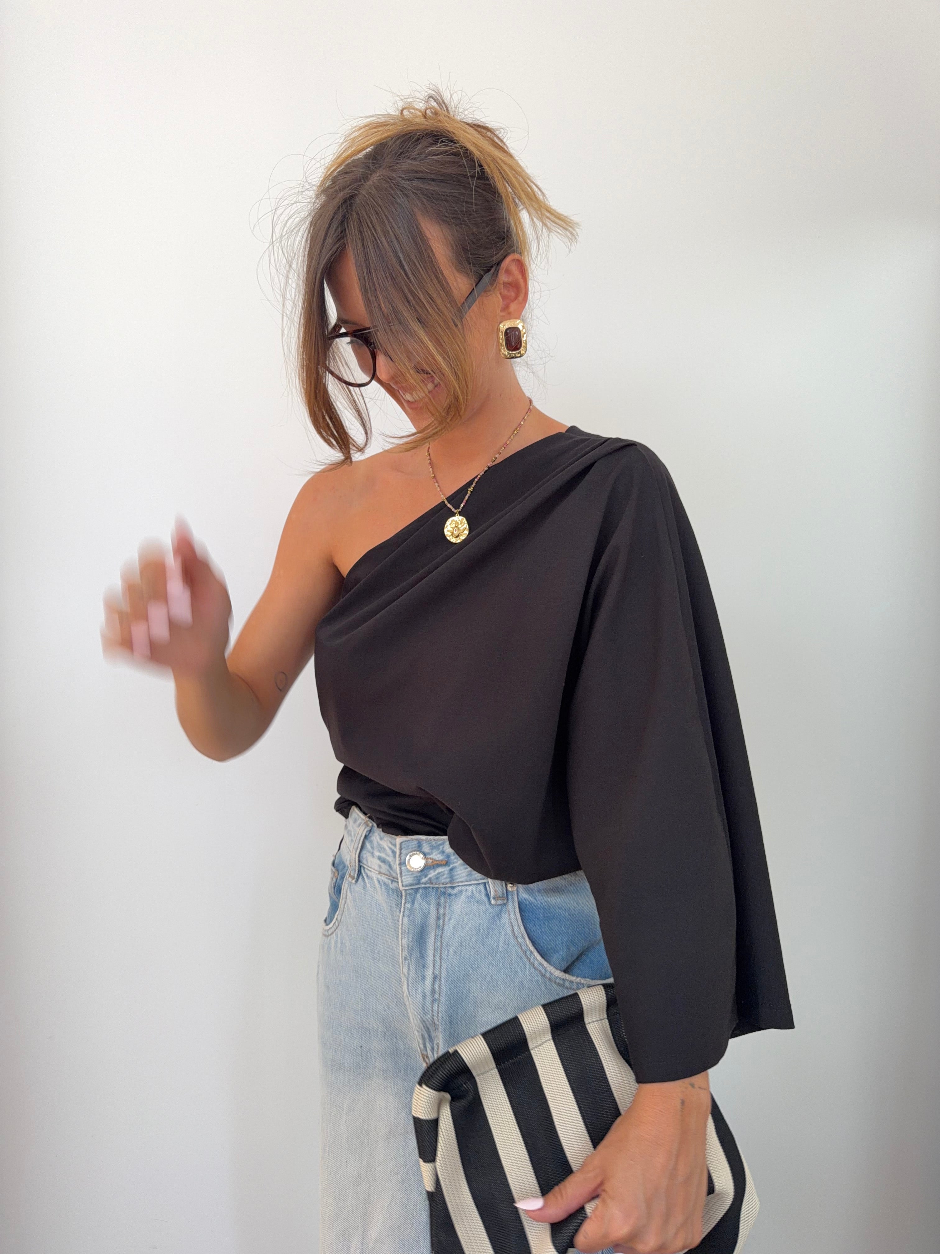 T-shirt asymétrique - noir