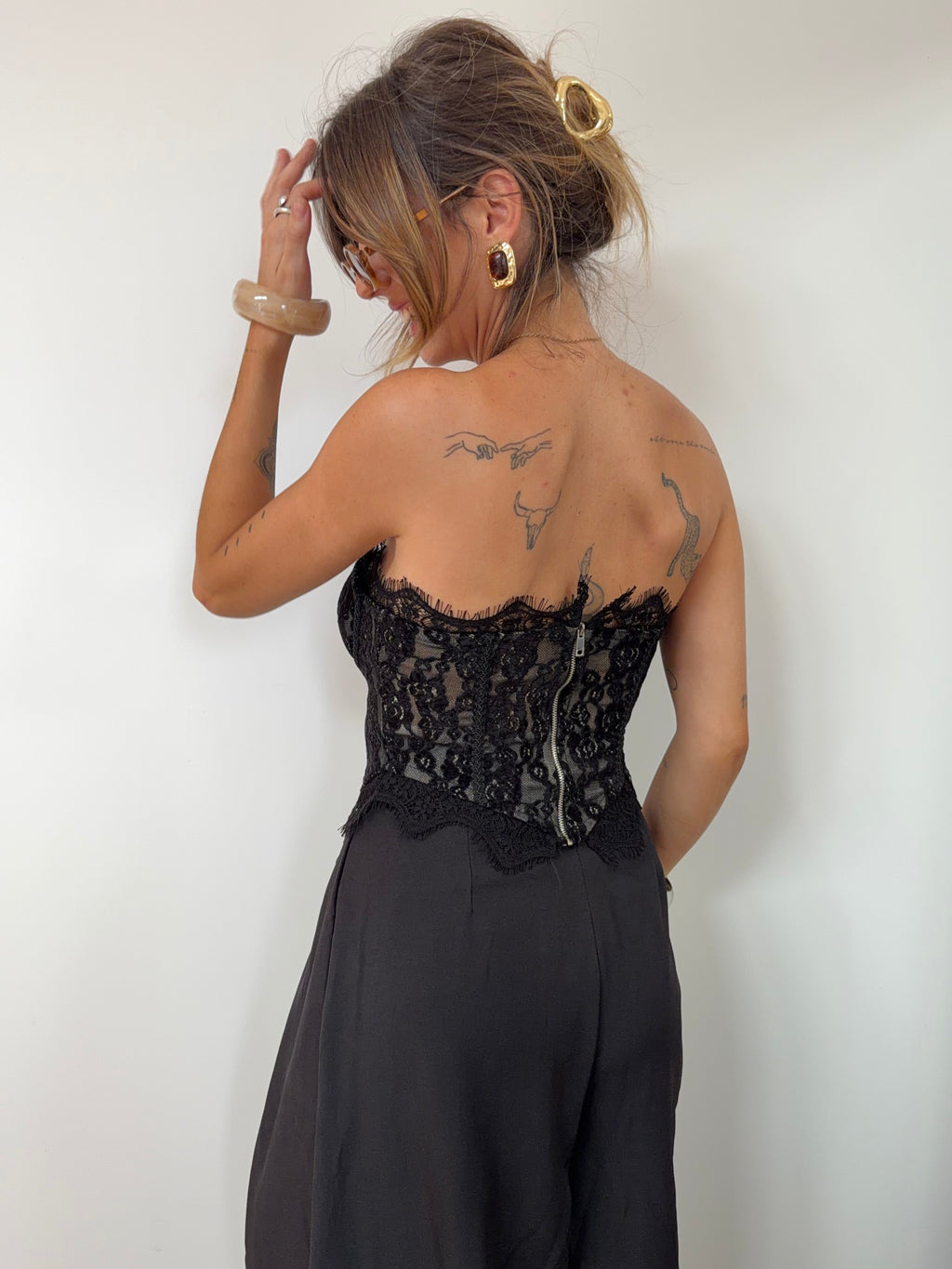 Corset dentelle - noir