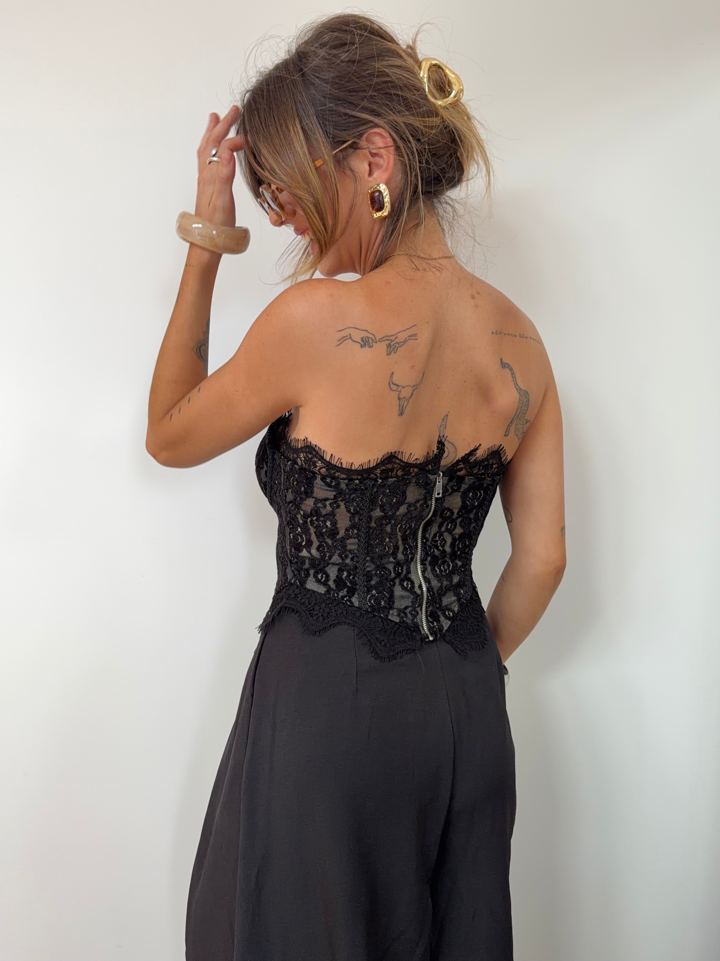 Corset dentelle - noir