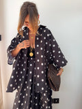 Chemise à gros pois - noire