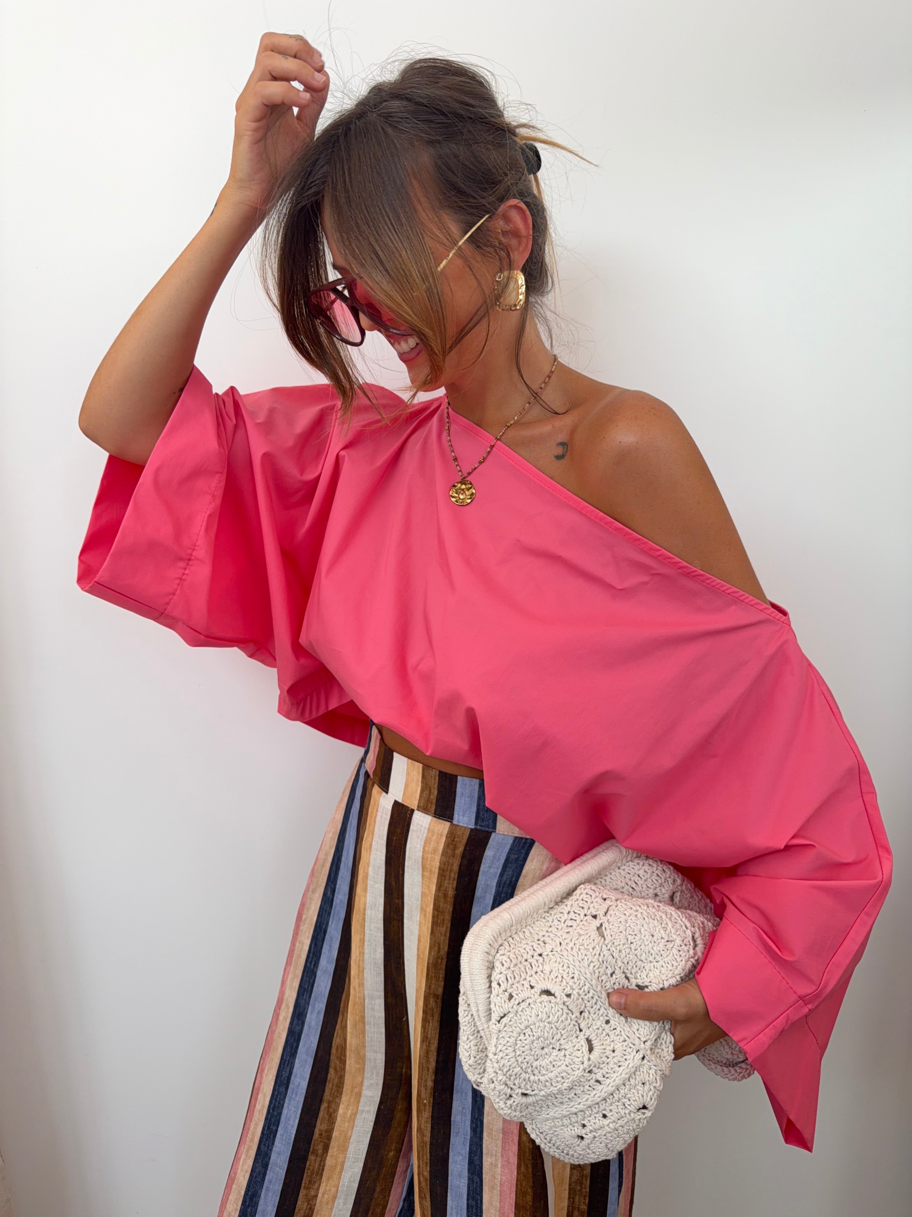 Blouse asymétrique - rose