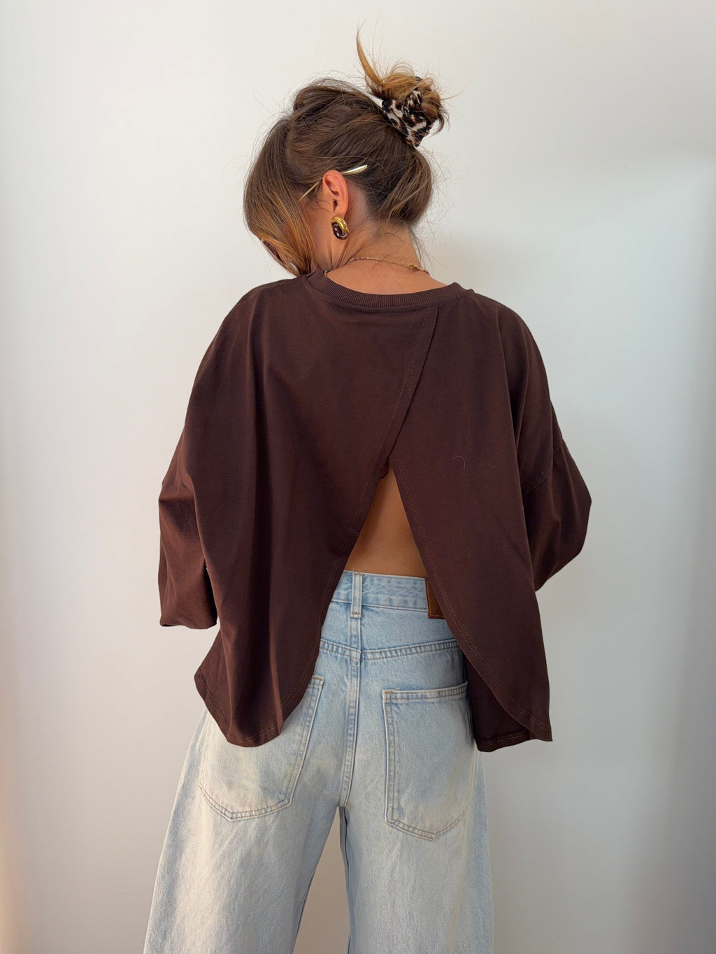 T-shirt long Mia - choco