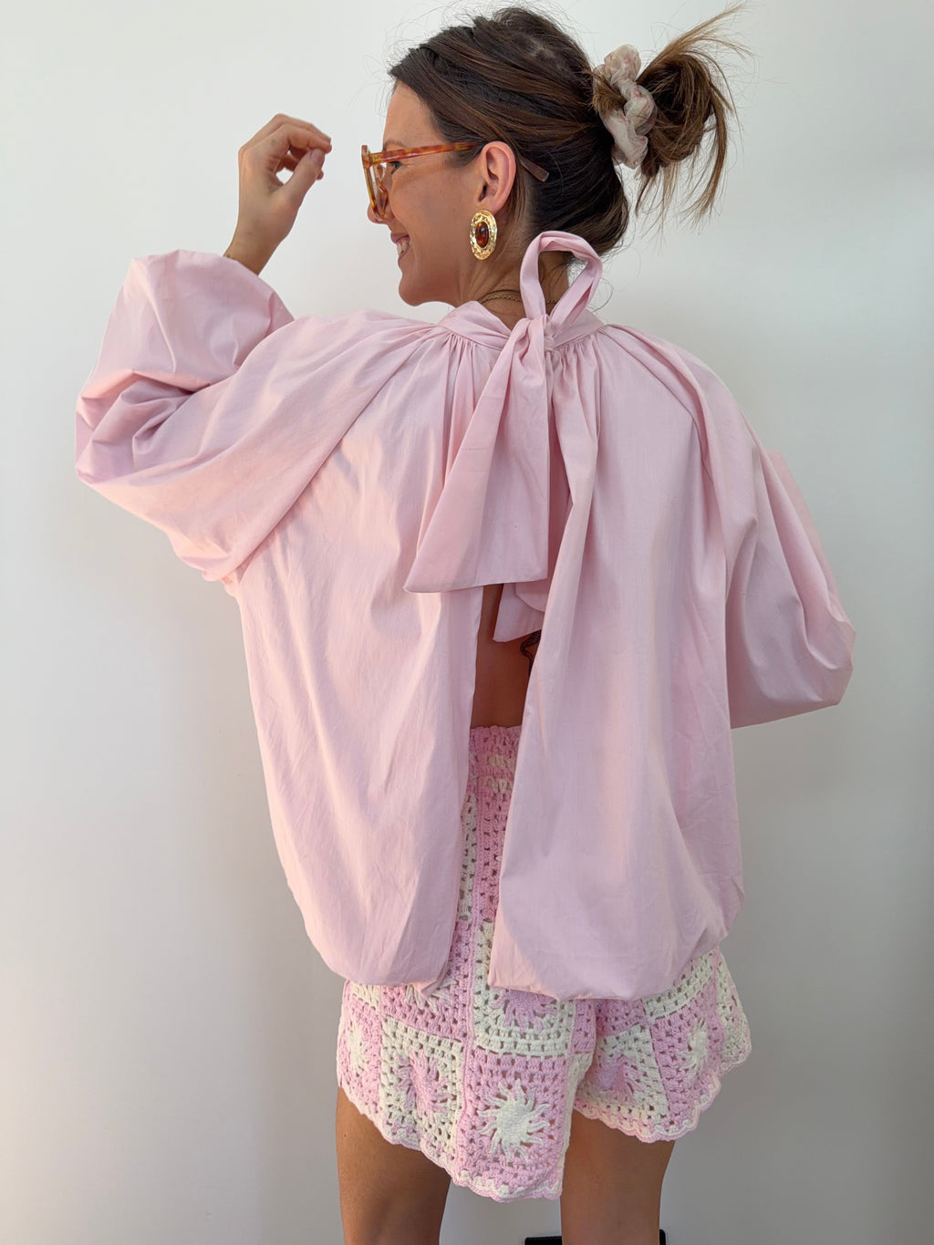 Short en crochet - rose