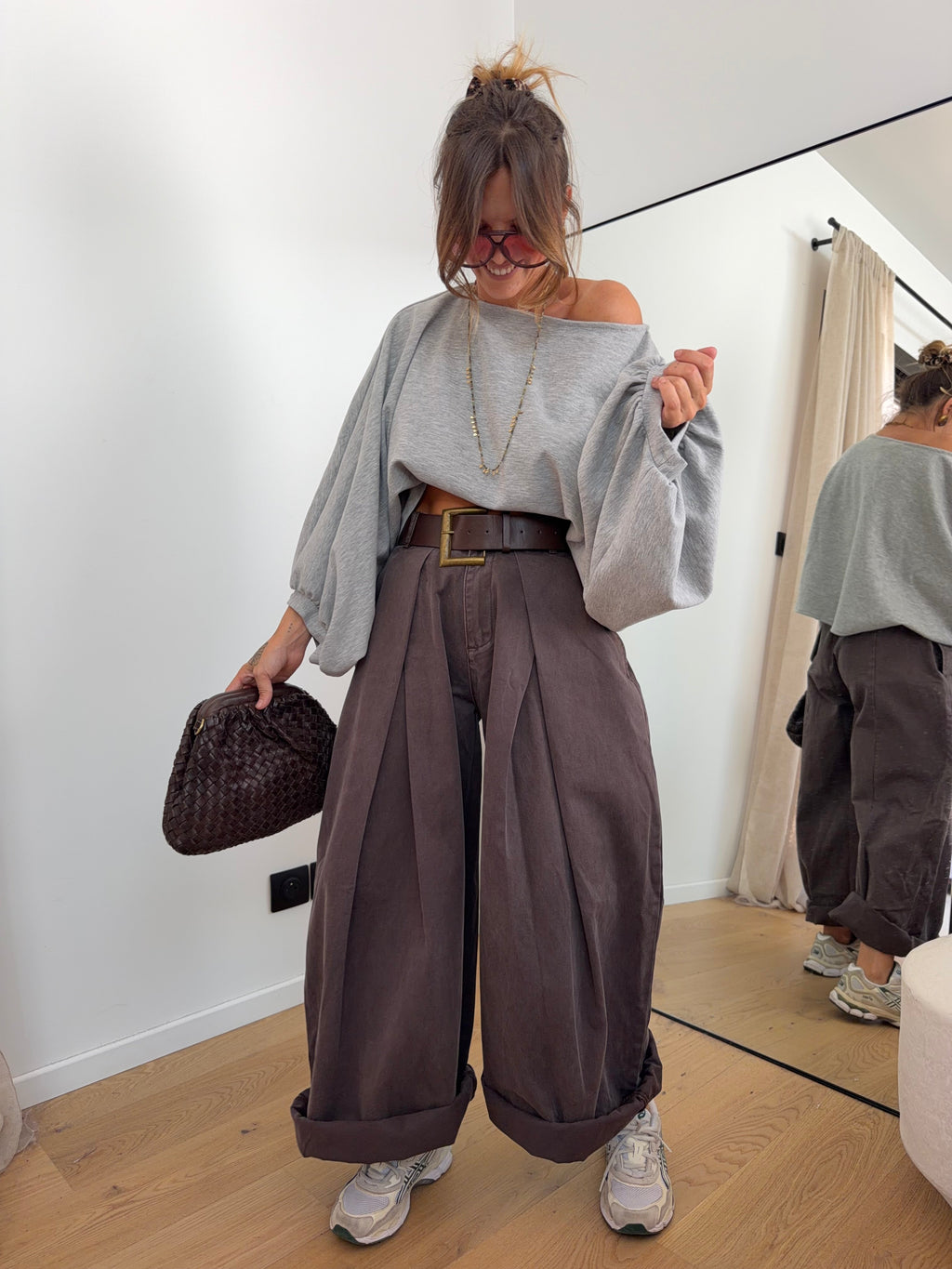 Pantalon  & ceinture Brune  - choco