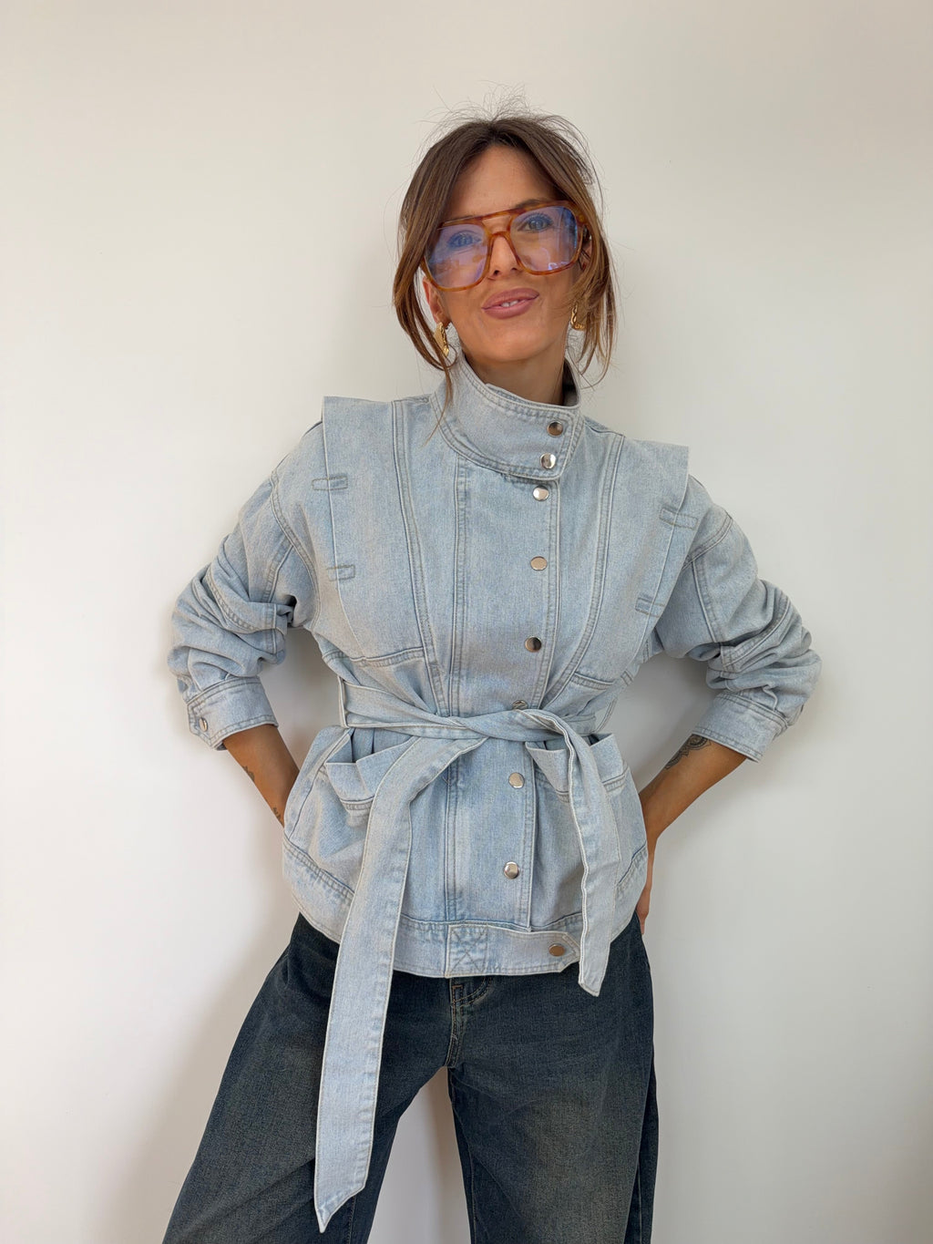 Veste à noeud - bleu clair