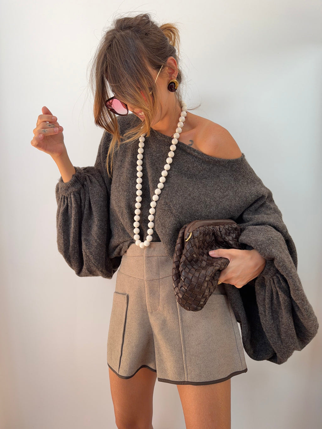 Short en flanelle - beige