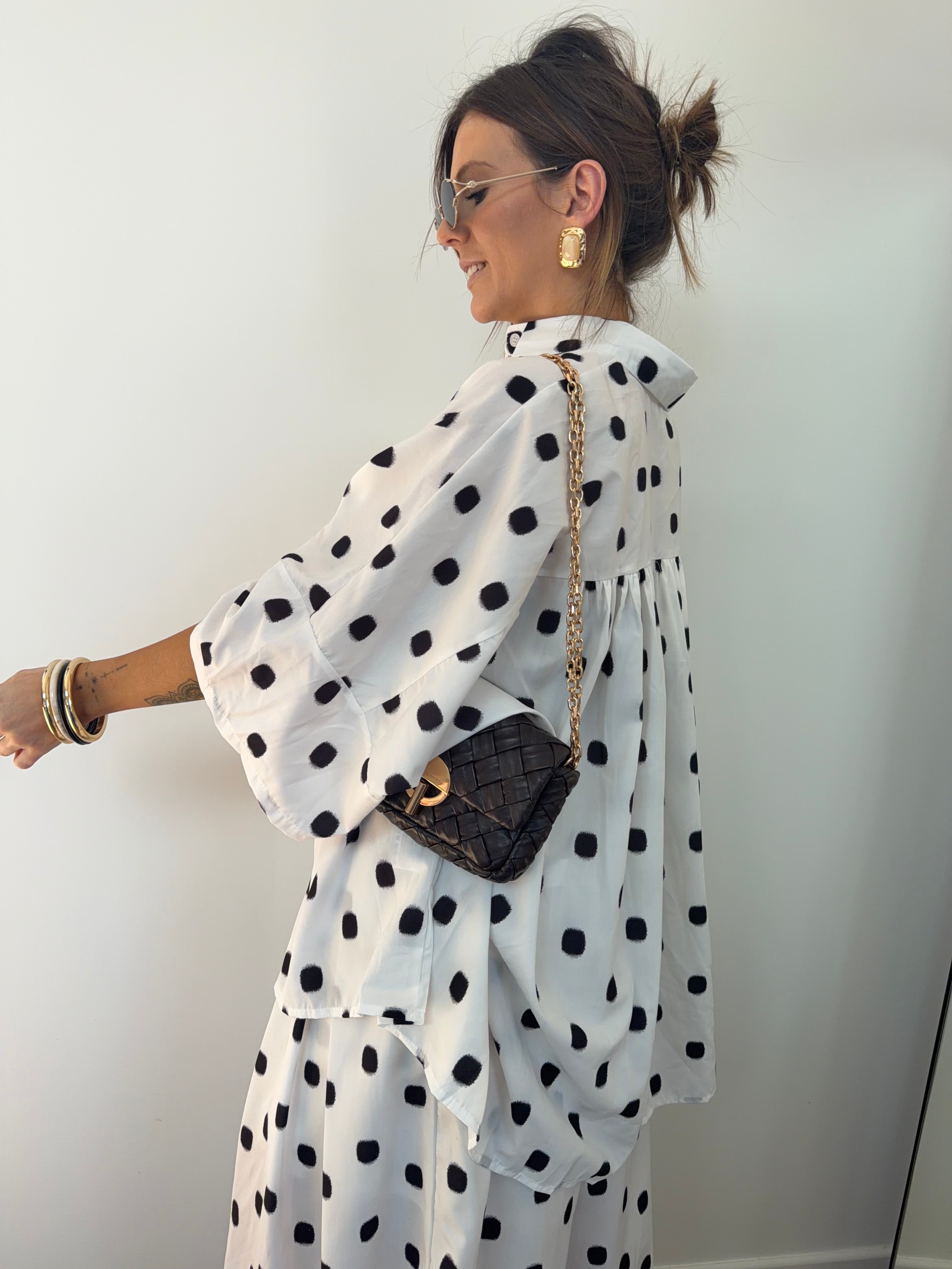 Chemise à gros pois