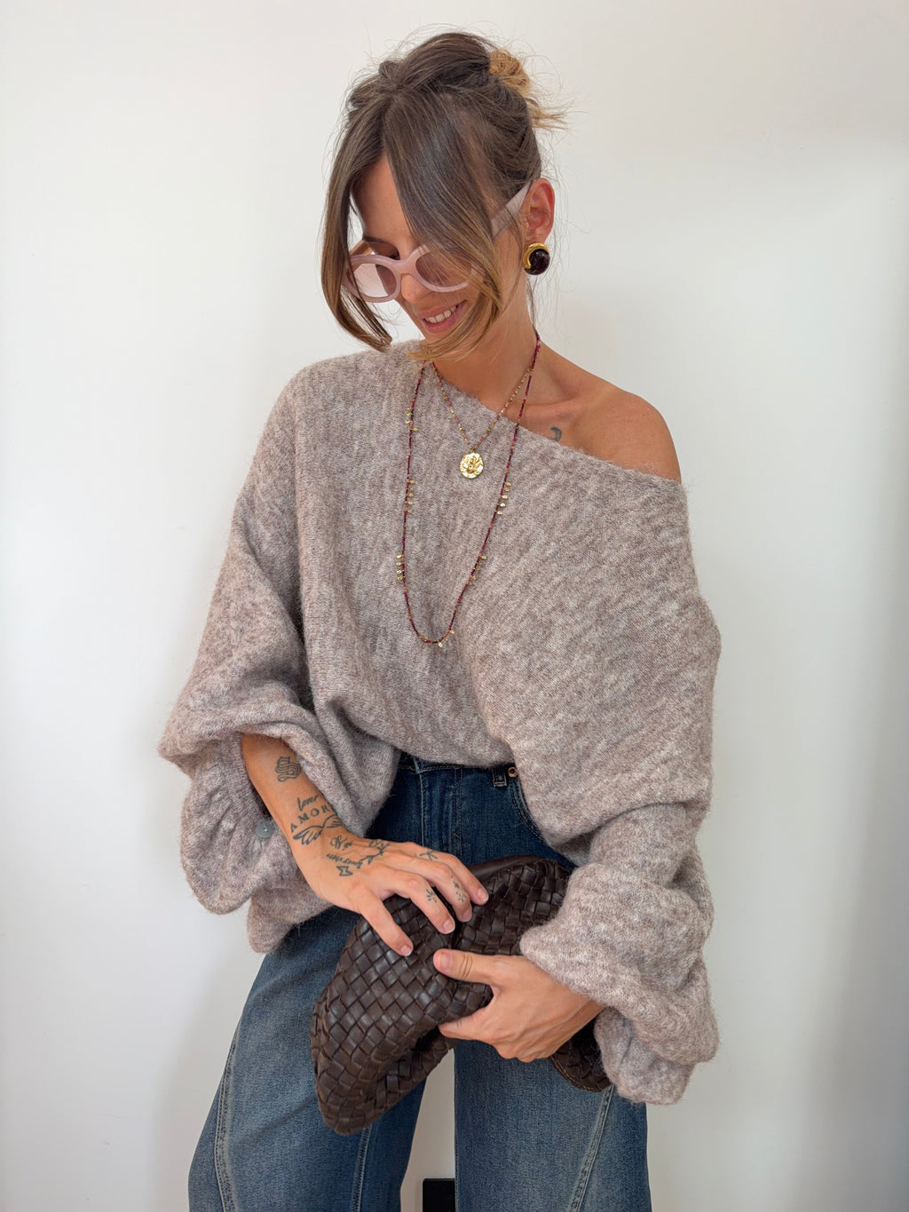 Pull oversize - taupe