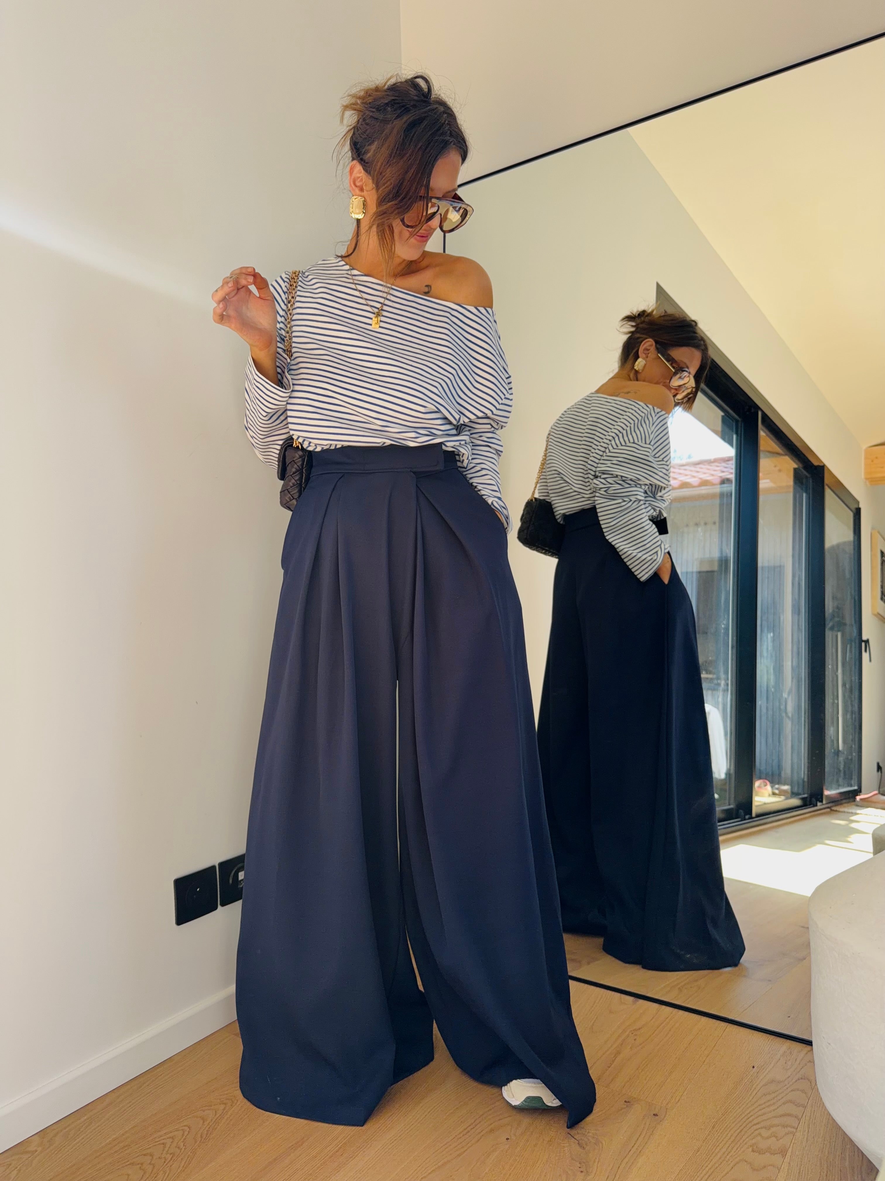 Pantalon à scratch - bleu