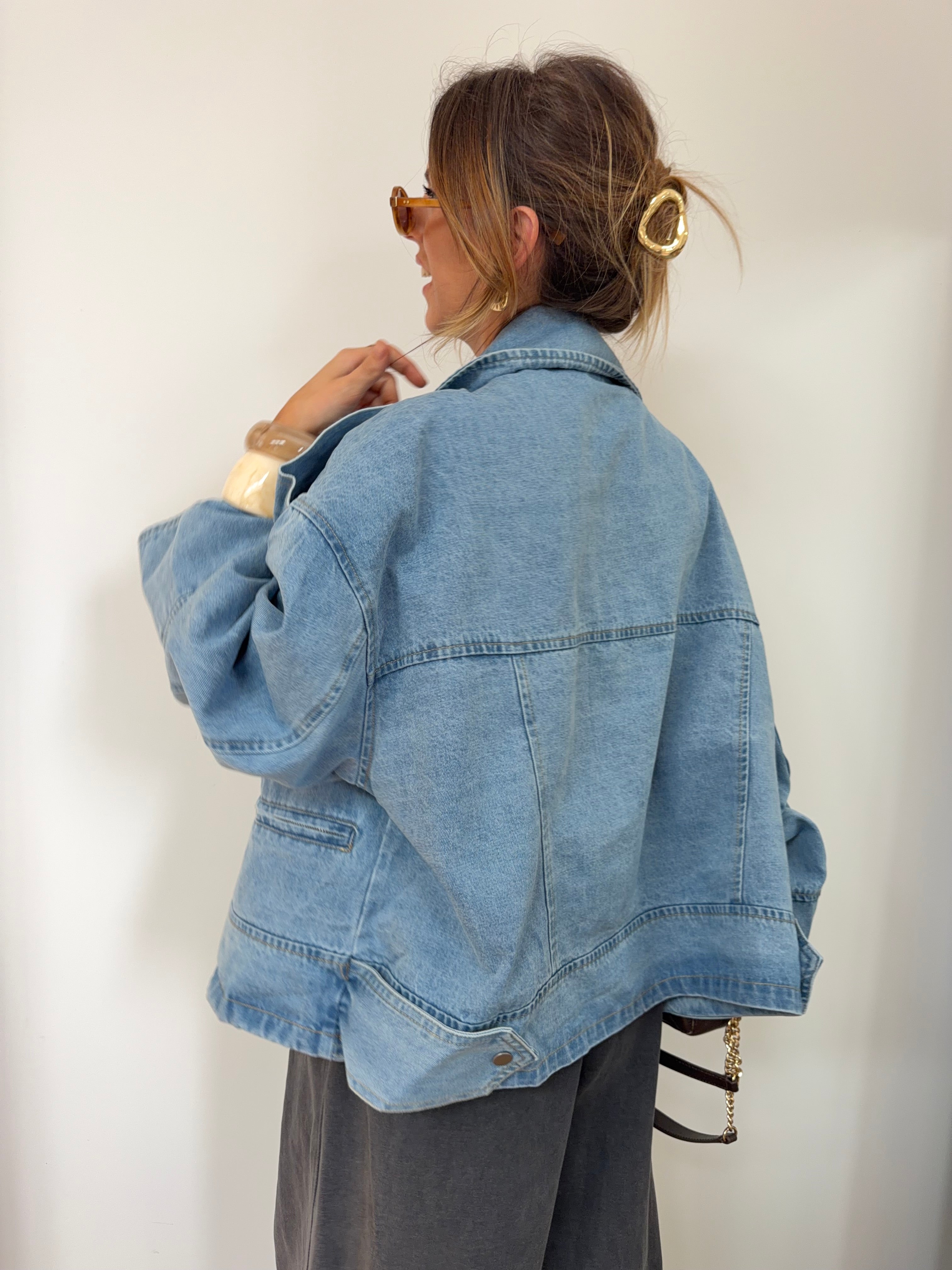 Veste en jean oversize - bleu clair