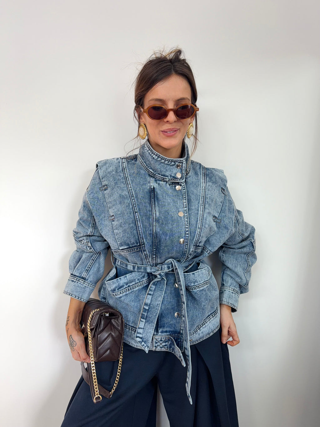 Veste à noeud - bleu jeans