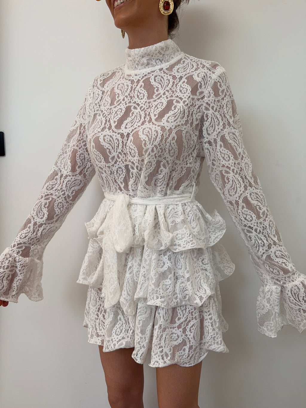 Robe dentelle - blanche