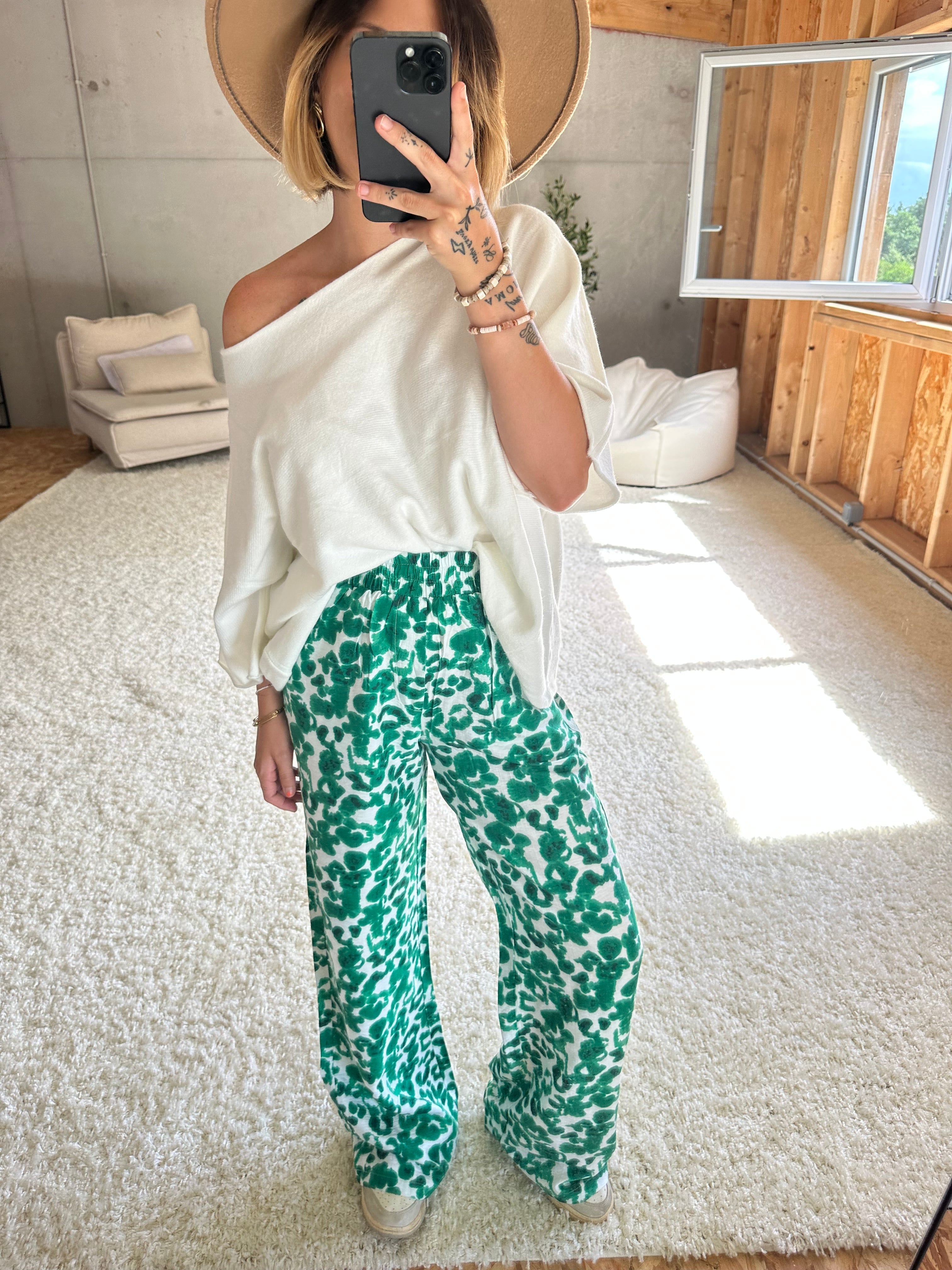 PANTALON FLUIDE - VERT