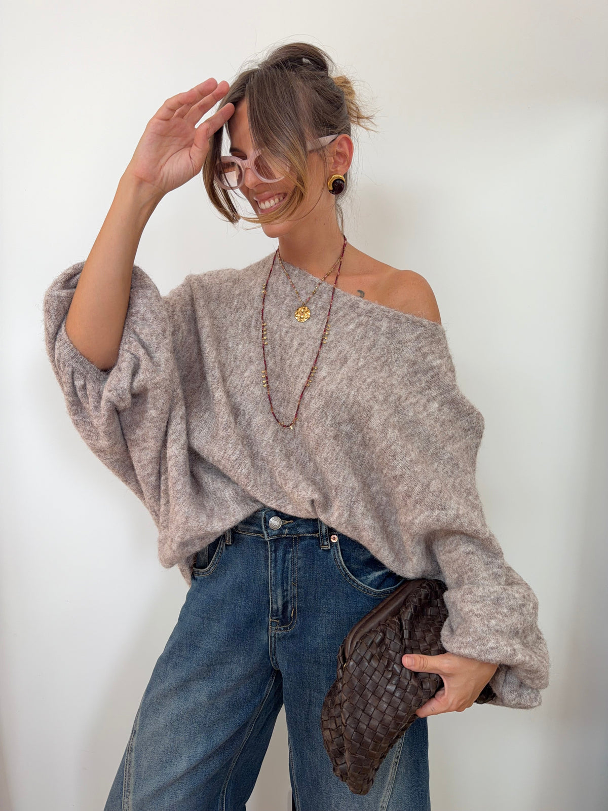 Pull oversize - taupe