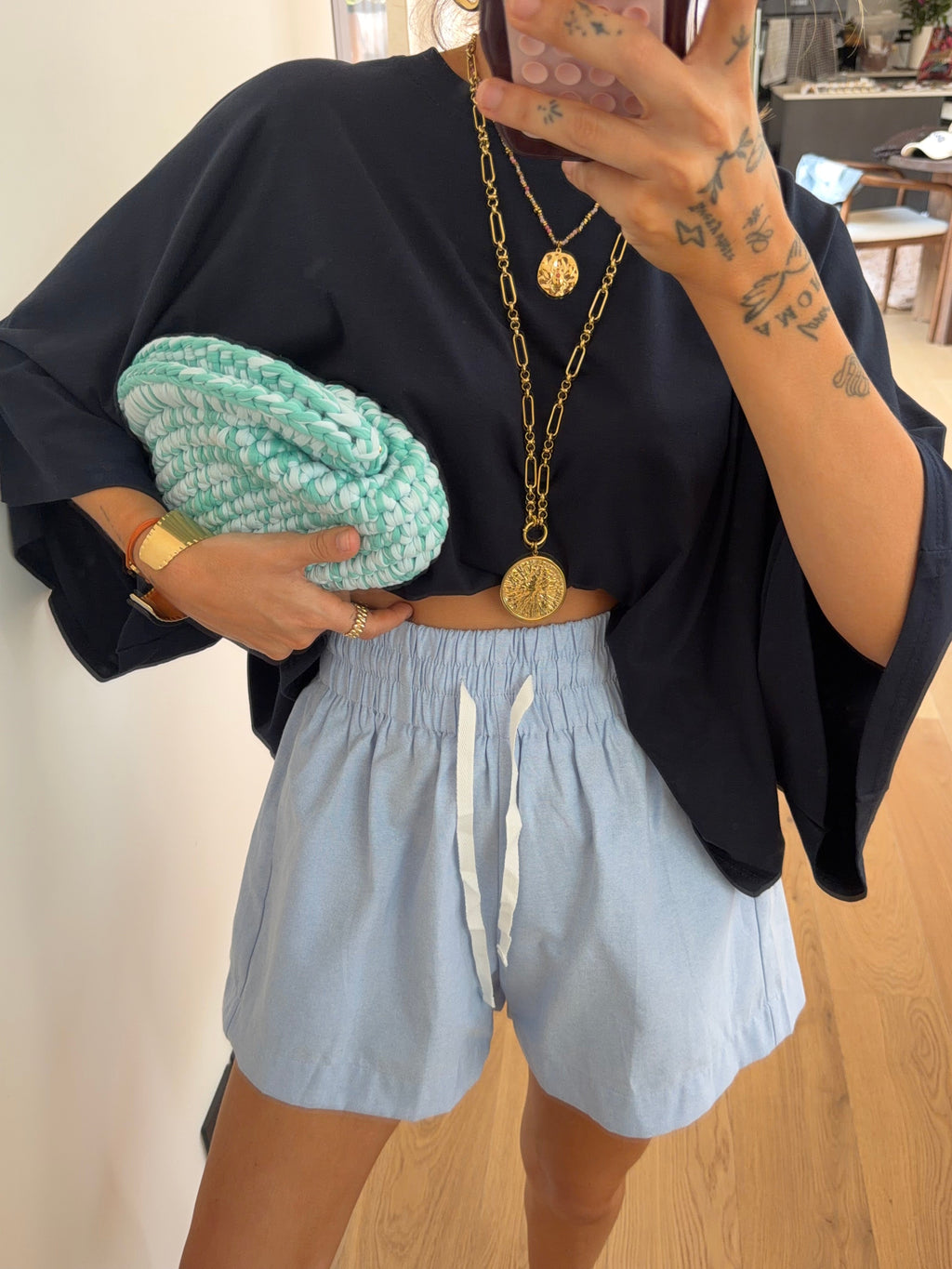 Short d'été - bleu