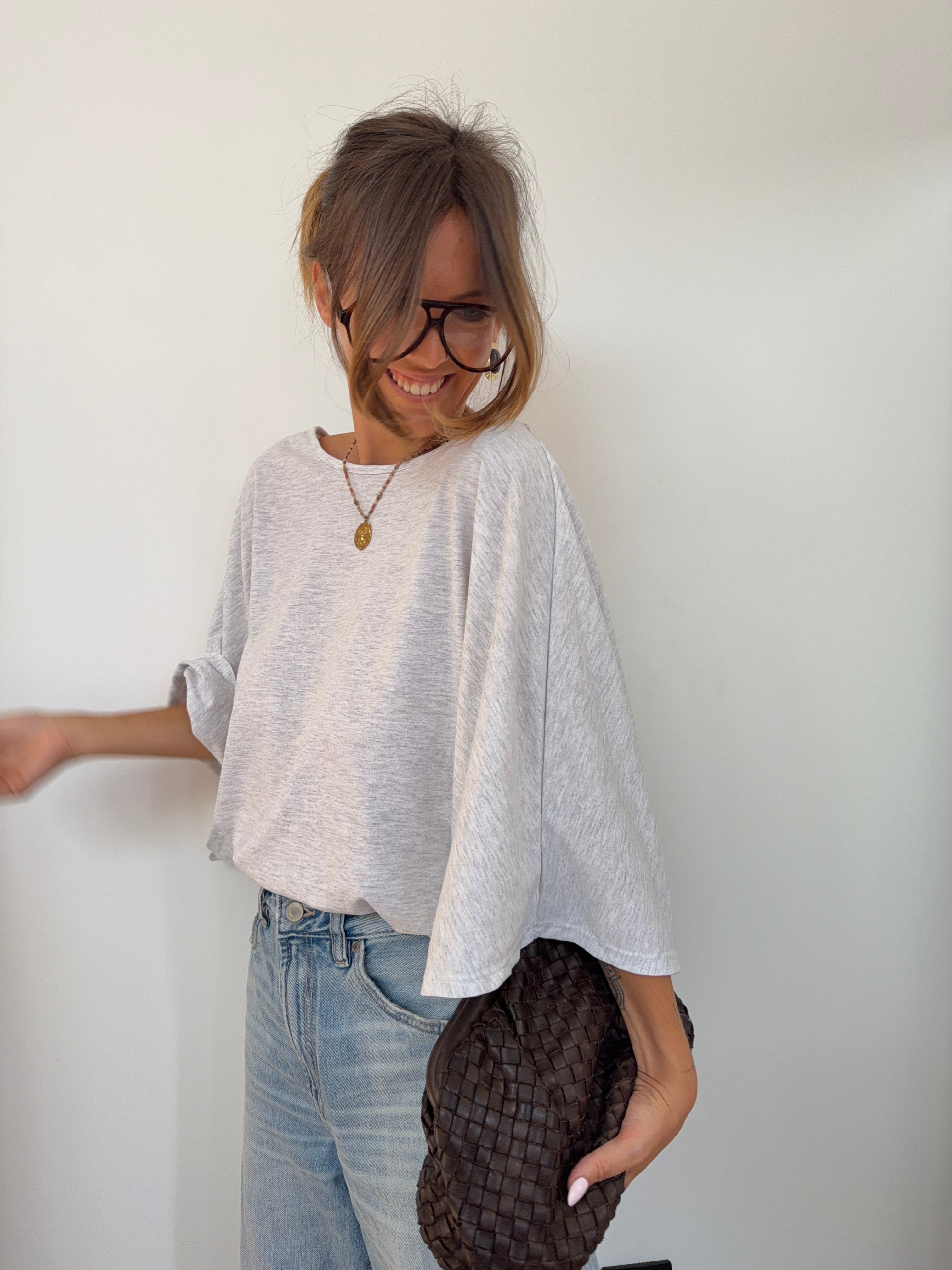 T-shirt Lover's dos nu V - gris chiné (pré commande)