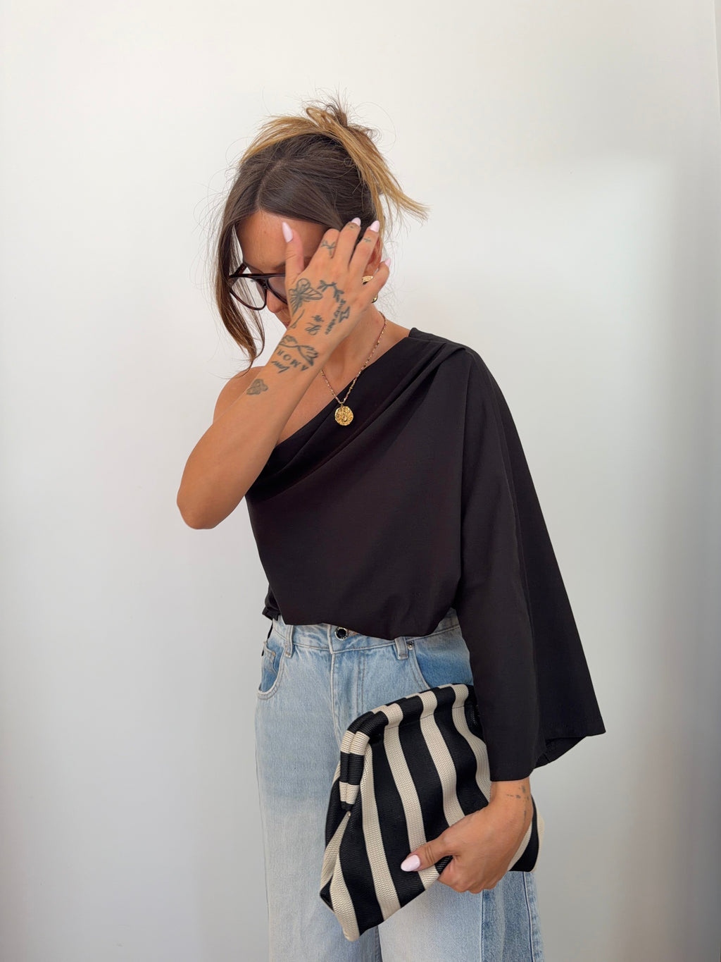 T-shirt asymétrique - noir