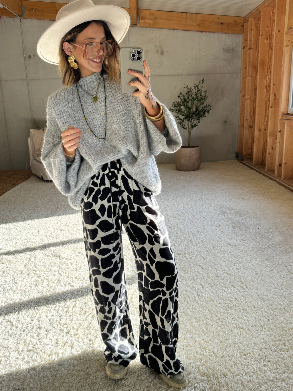 Pantalon à motifs - B&W