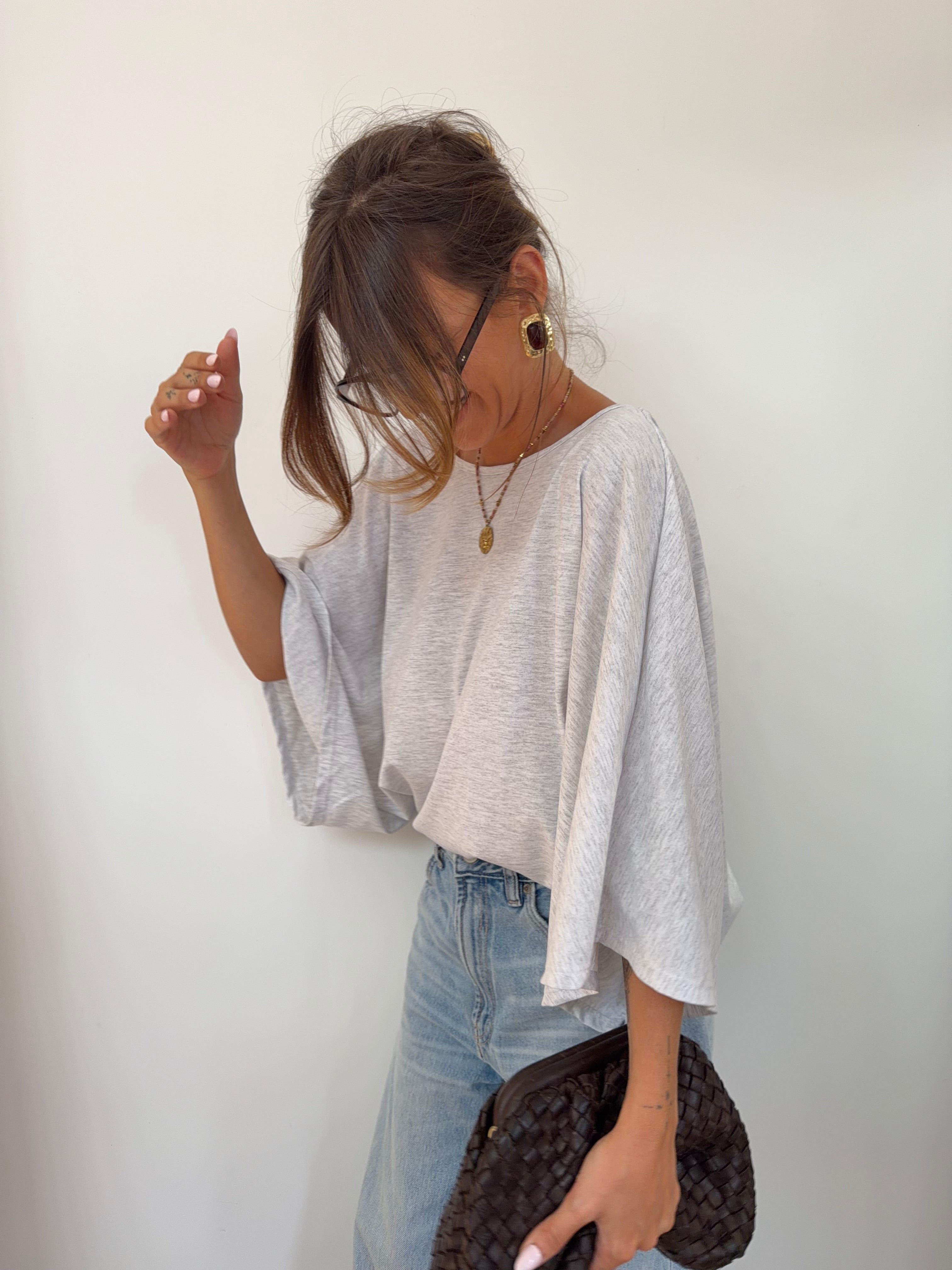 T-shirt Lover's dos nu V - gris chiné (pré commande)