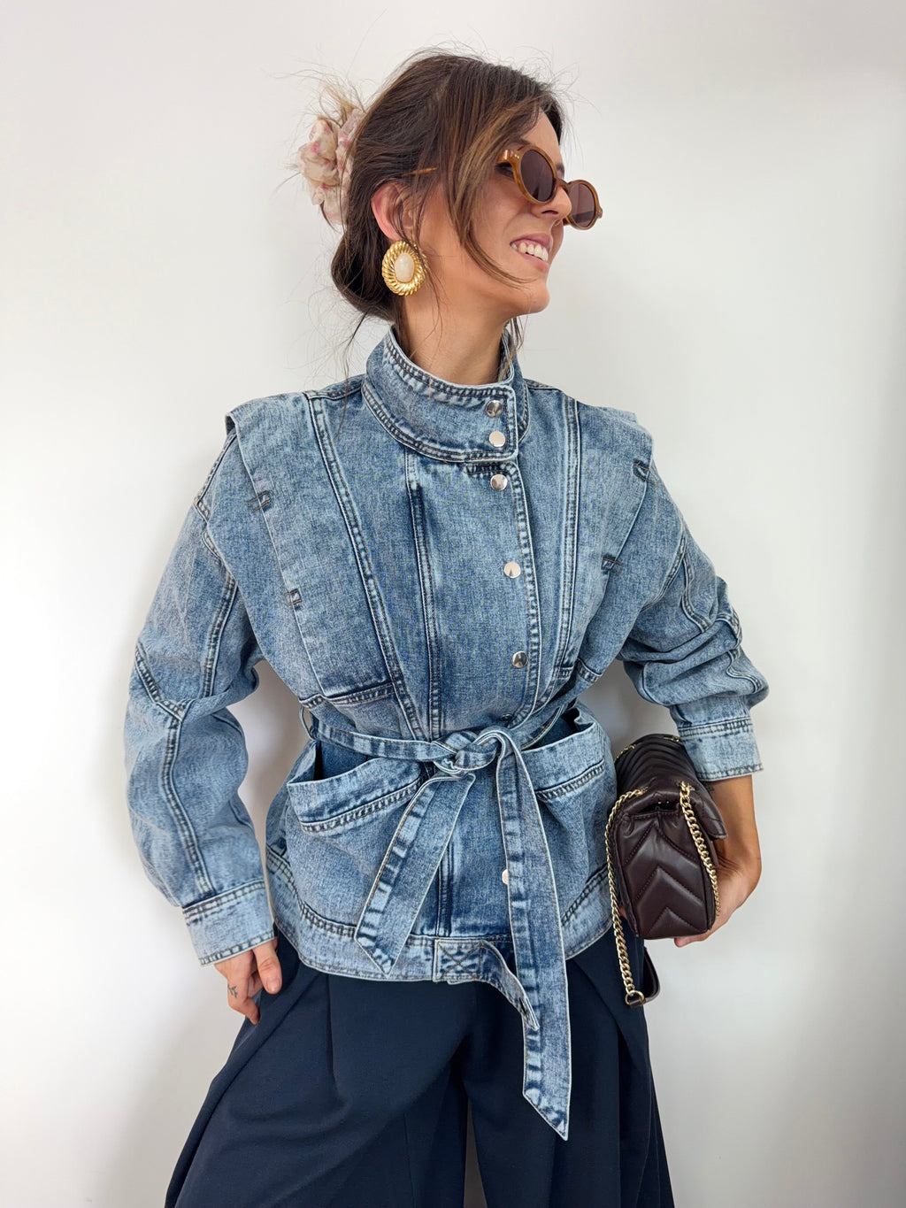 Veste à noeud - bleu jeans