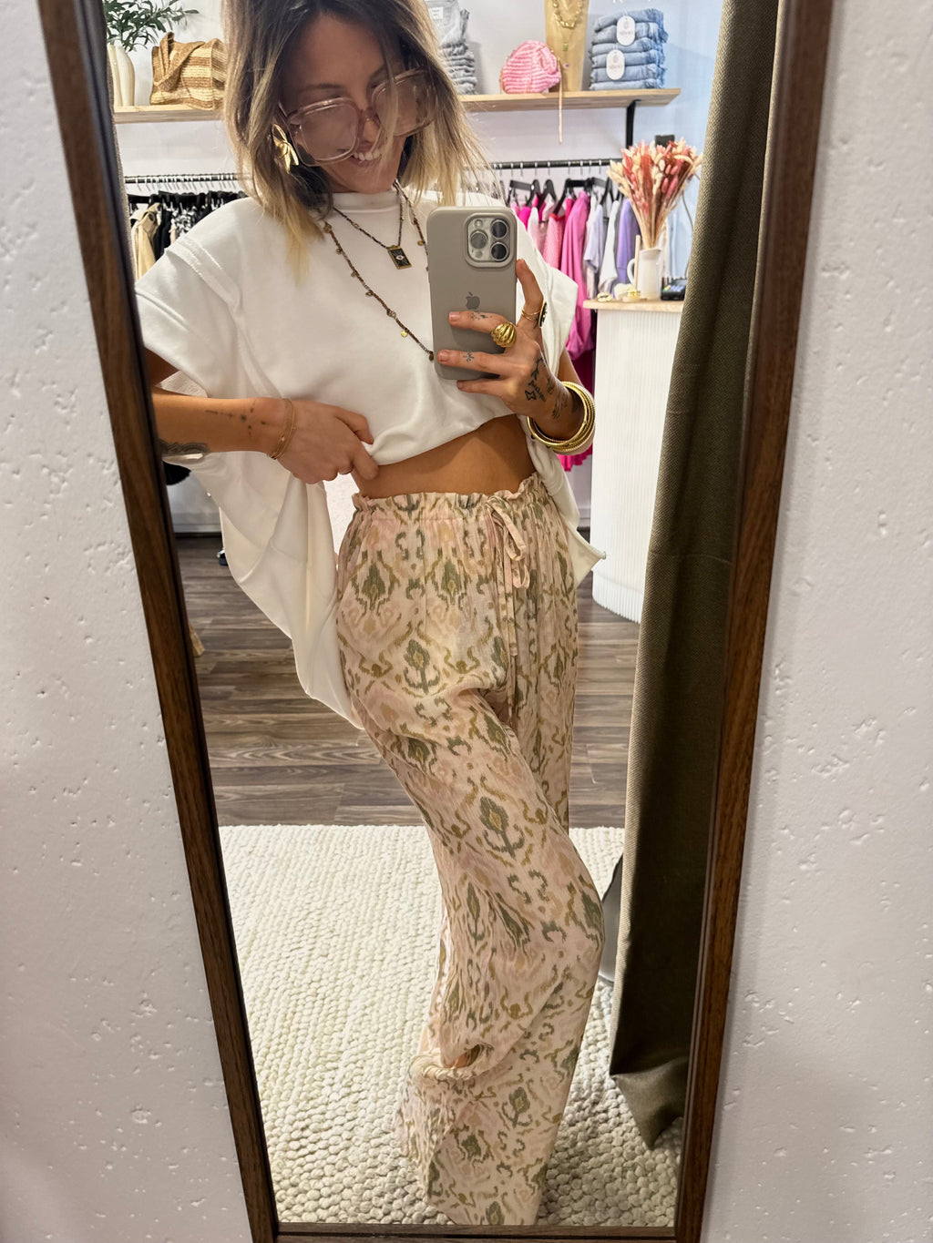 Pantalon fluide - vert d'eau
