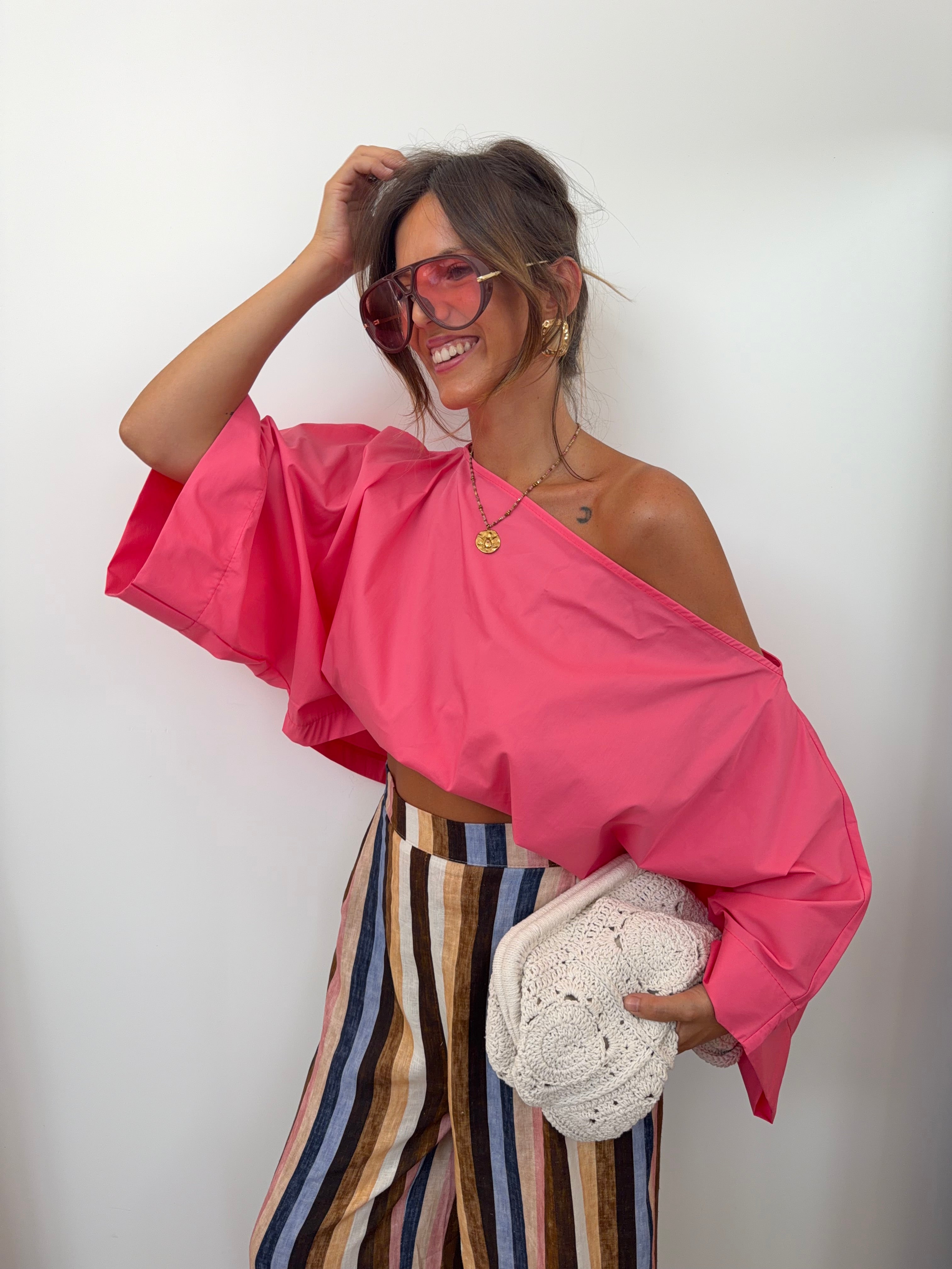 Blouse asymétrique - rose
