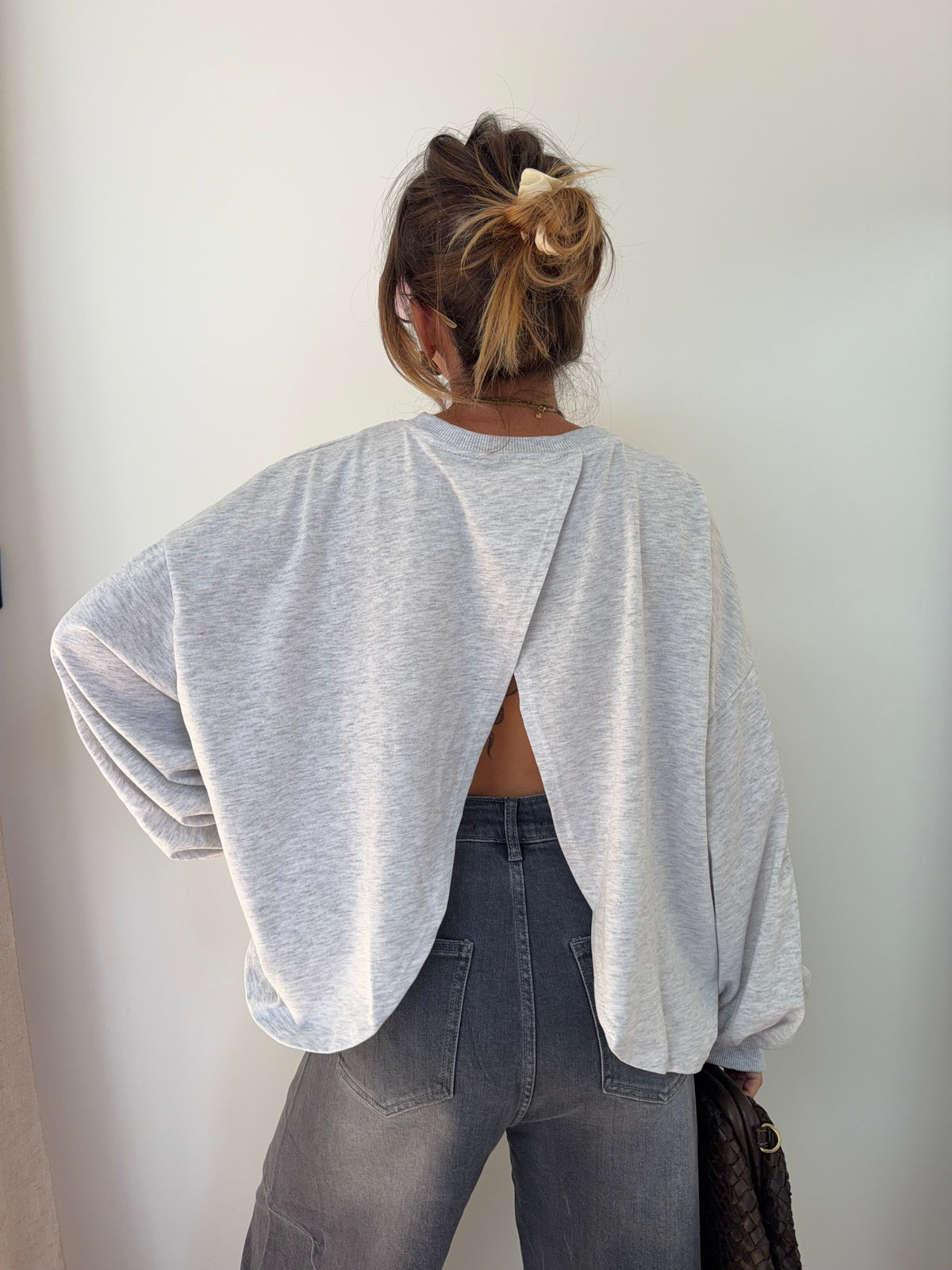 T-shirt long Mia - gris chiné