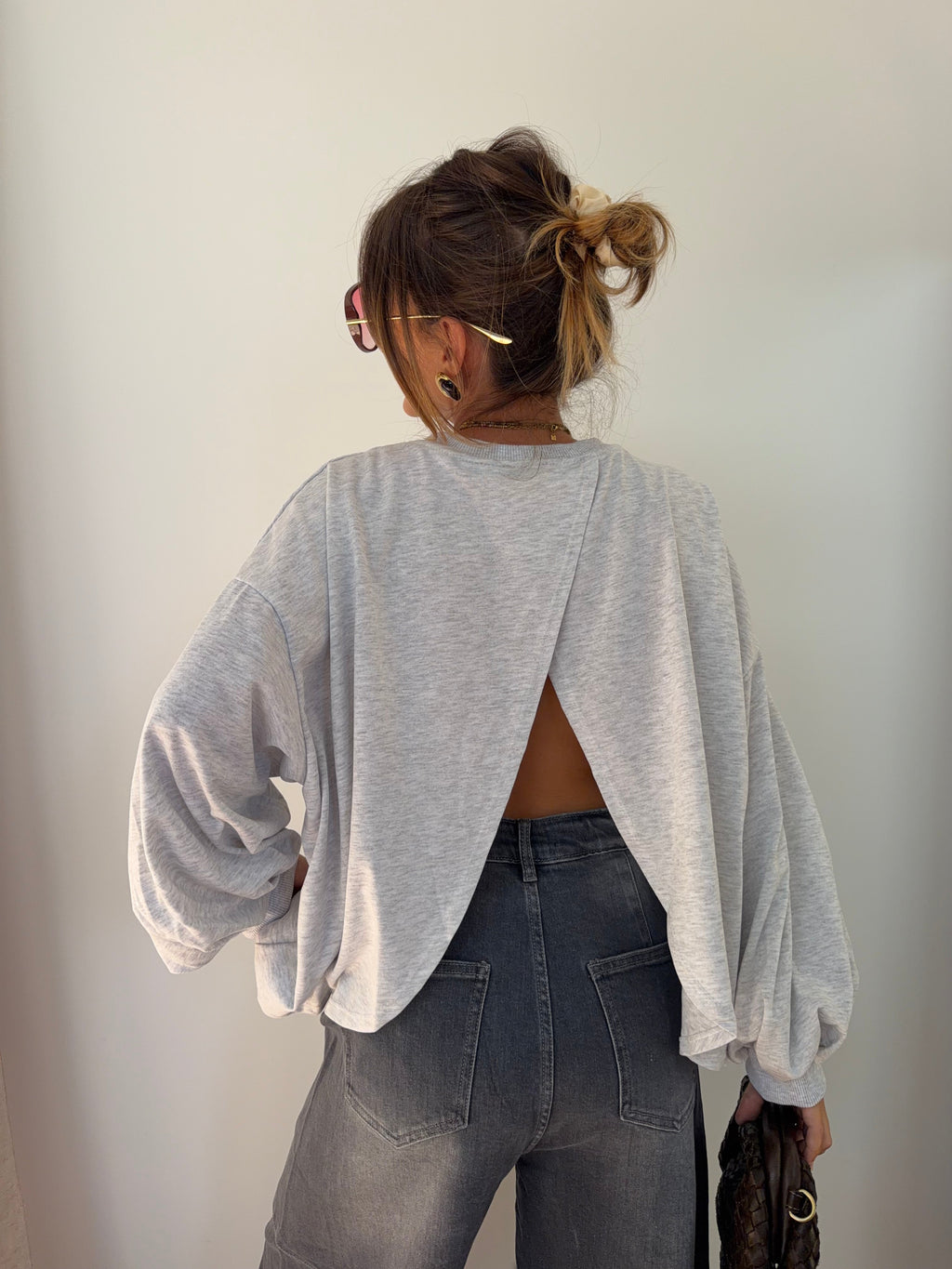 T-shirt long Mia - gris chiné