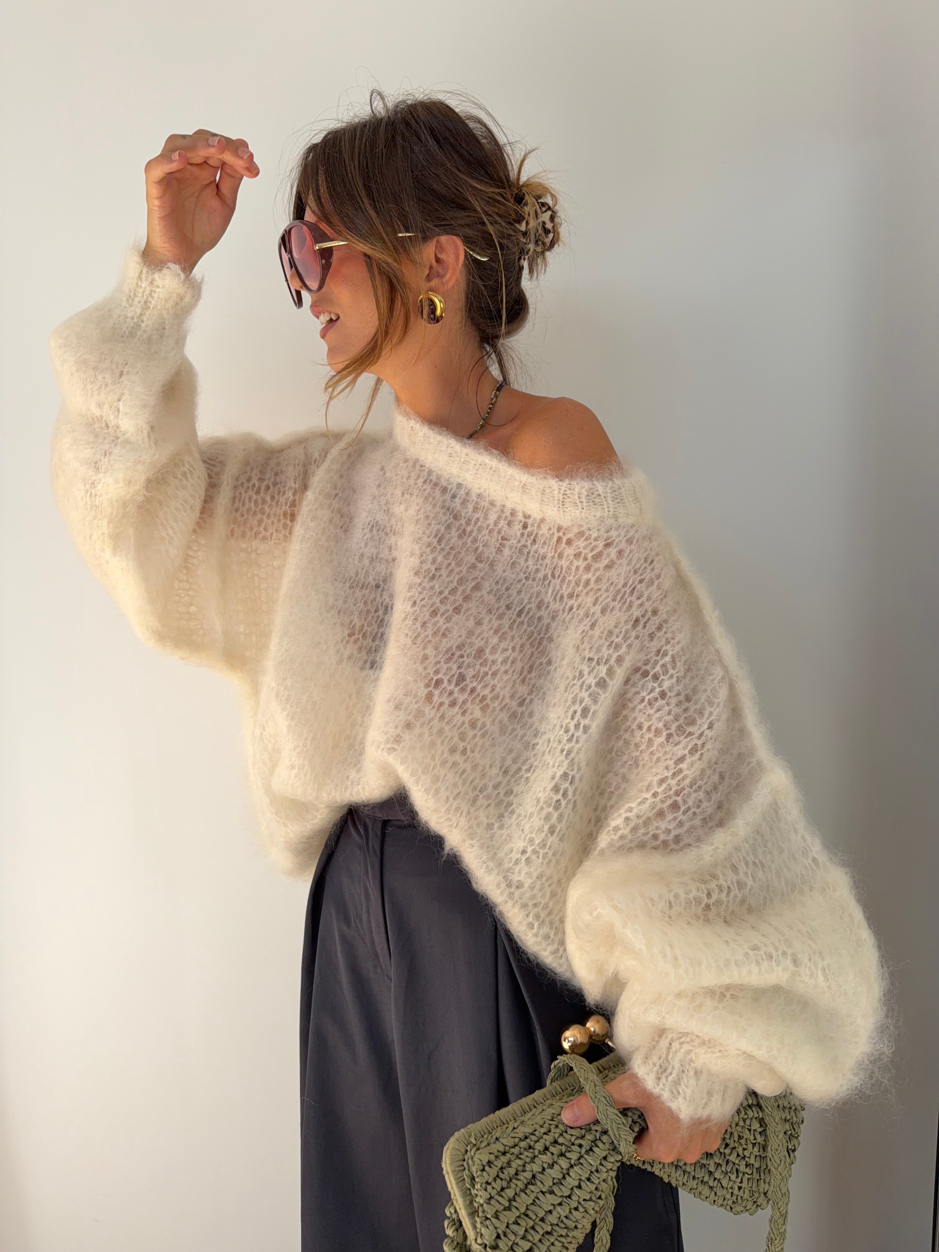 Pull 80% Mohair - beige
