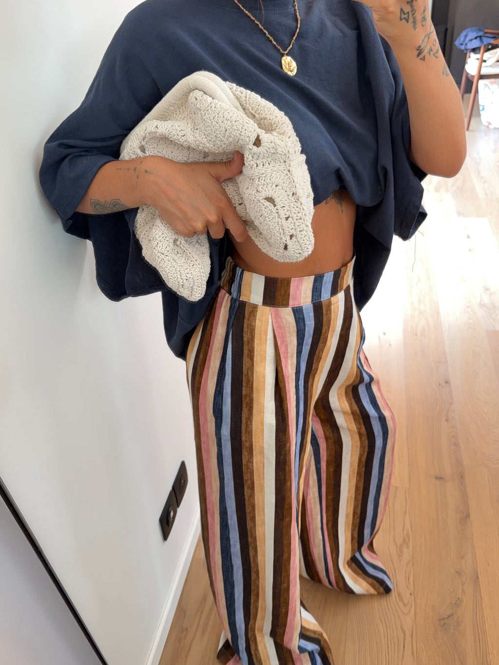 Pantalon à rayures - multicolore