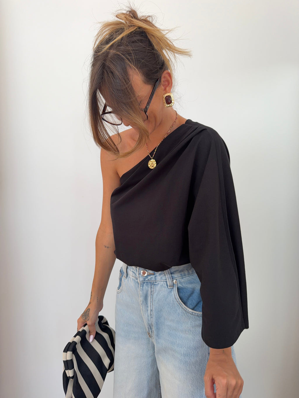 T-shirt asymétrique - noir