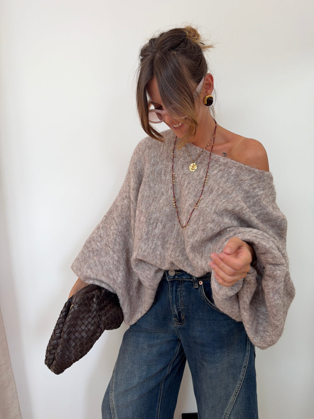 Pull oversize - taupe