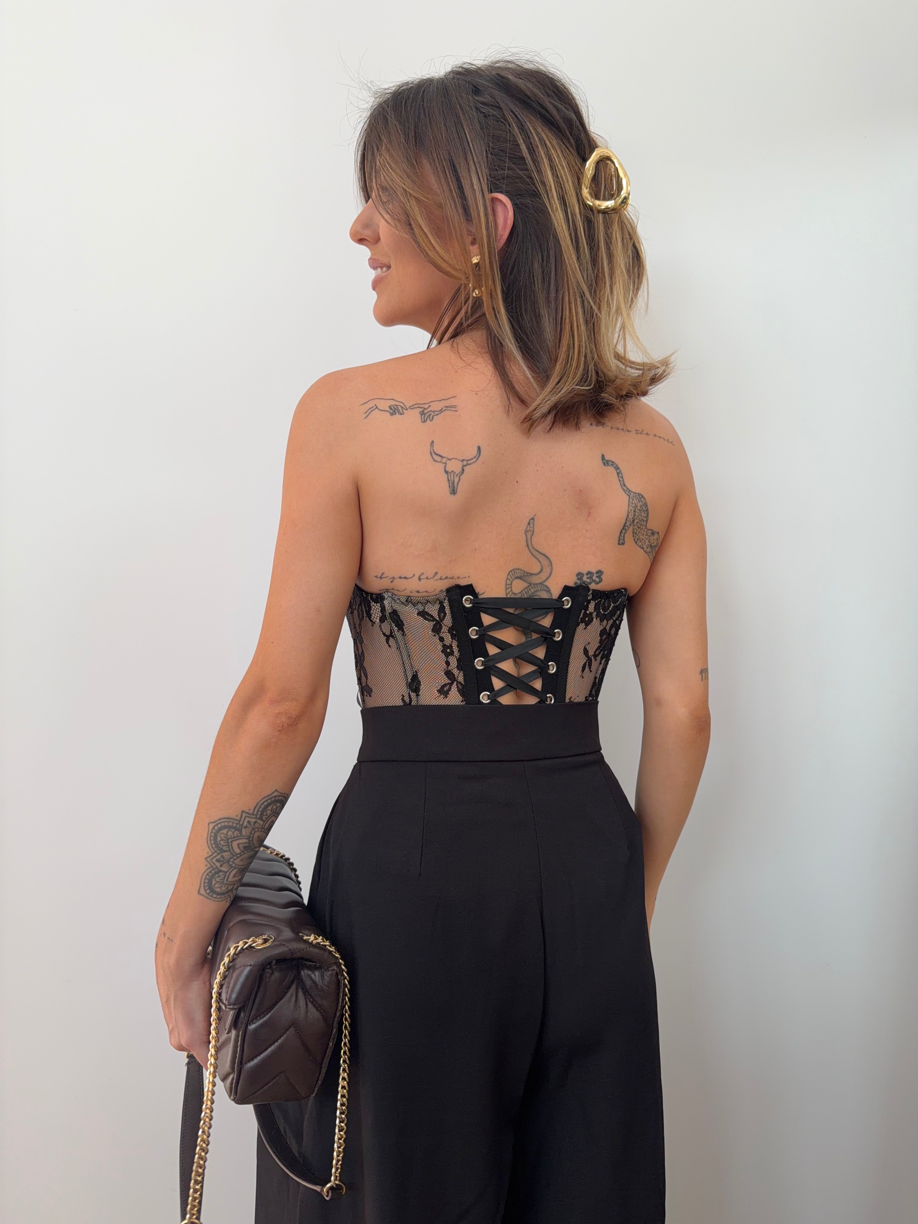 Corset dentelle - noir