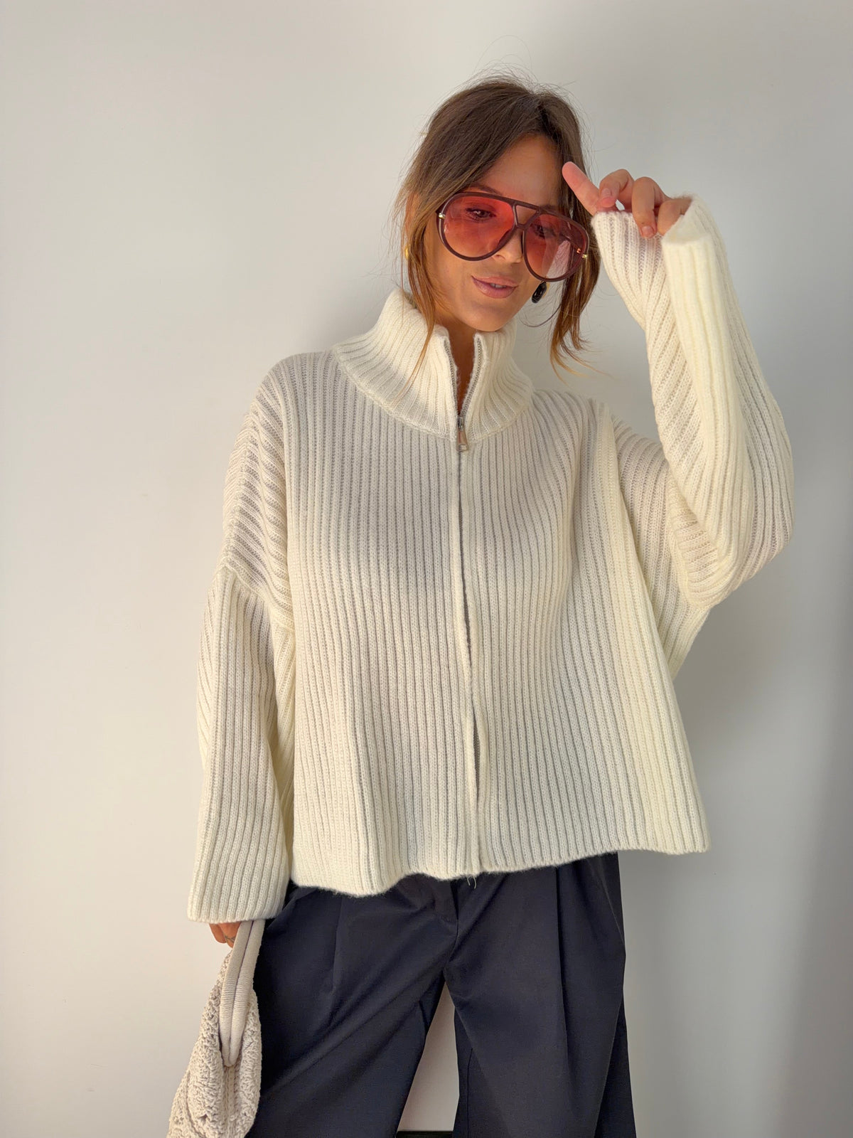 Veste cotelée - blanche