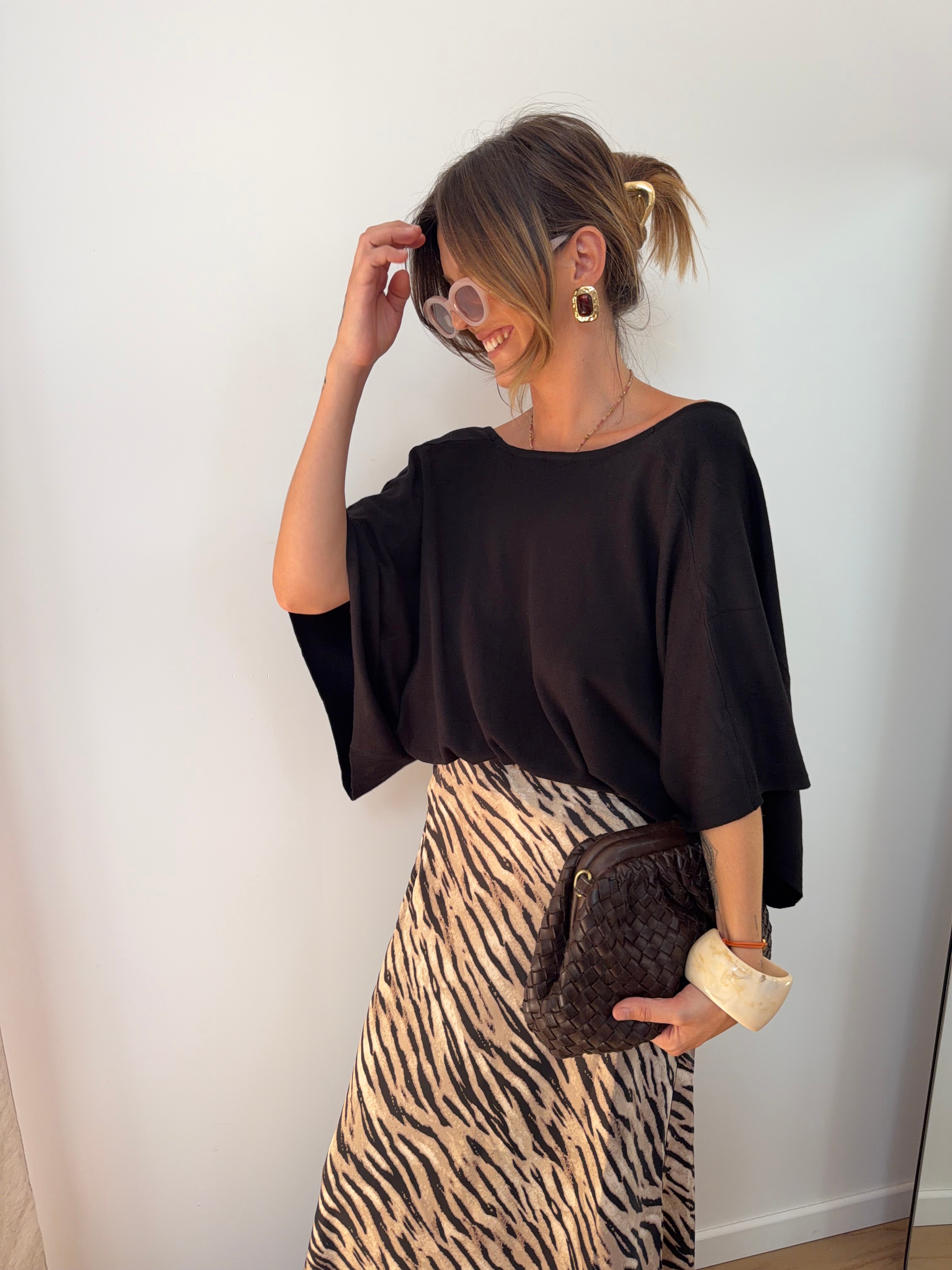 Pull fin dos en V Lover's - noir