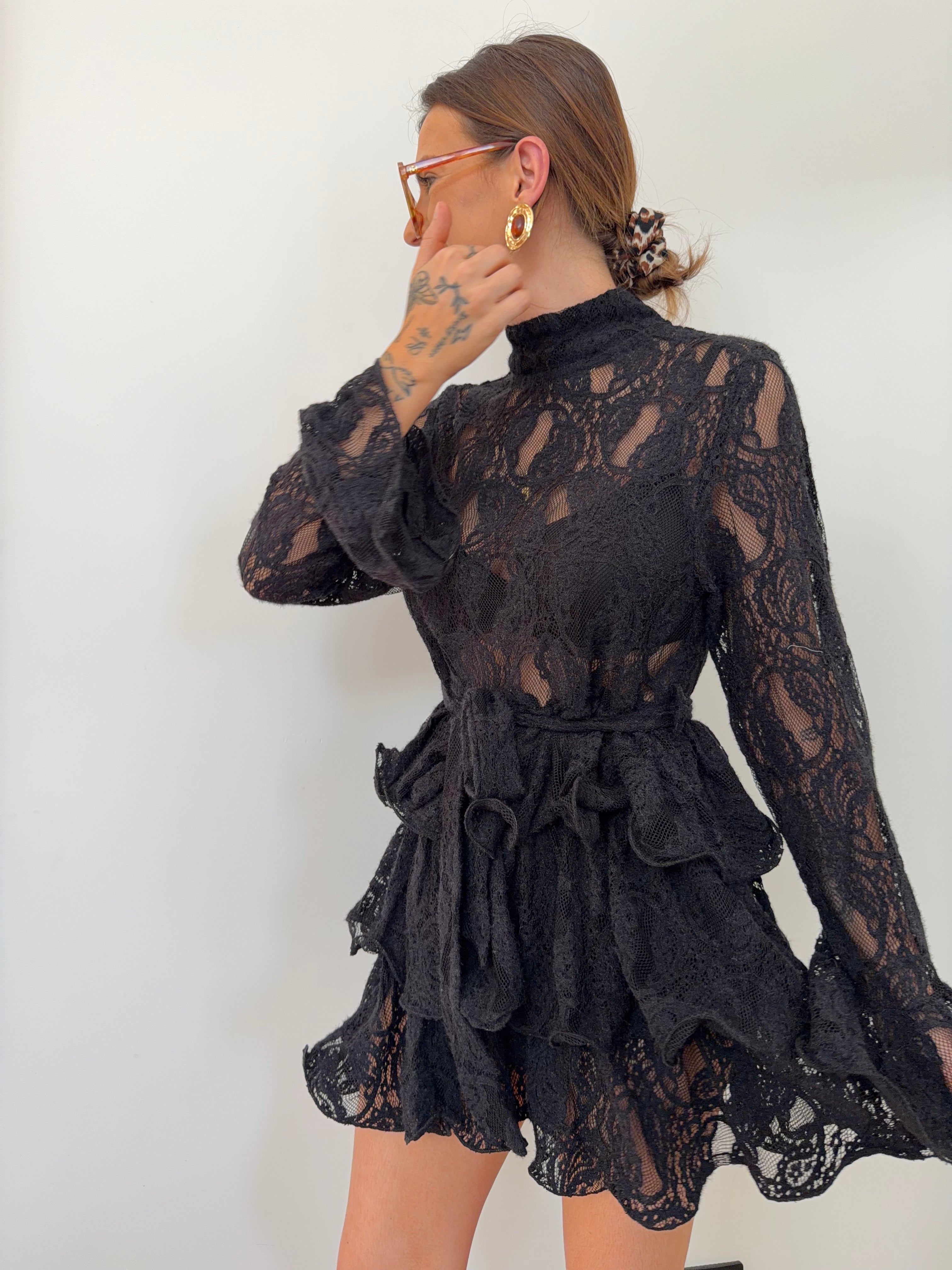 Robe dentelle - noire