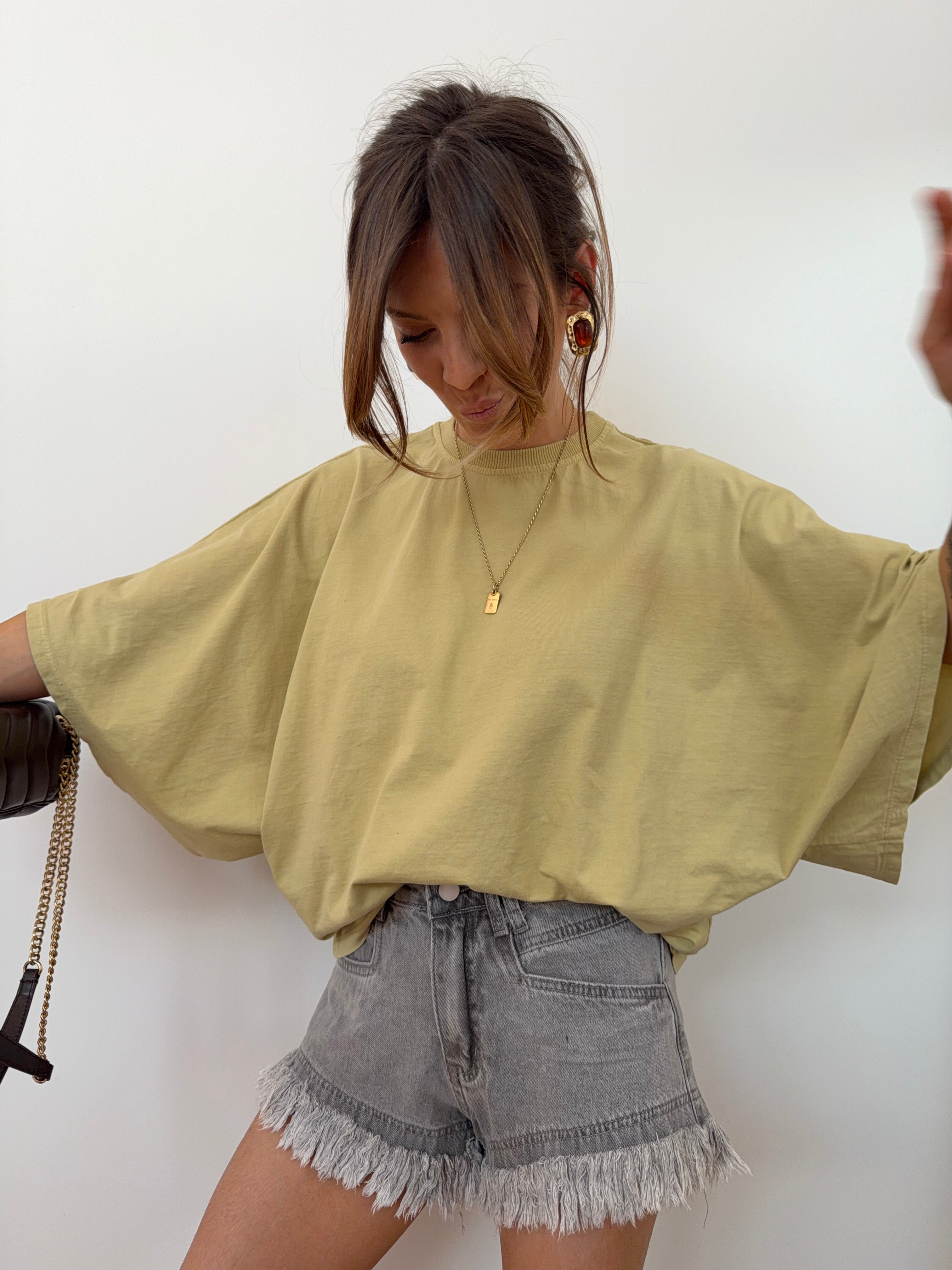 Short en jean - gris