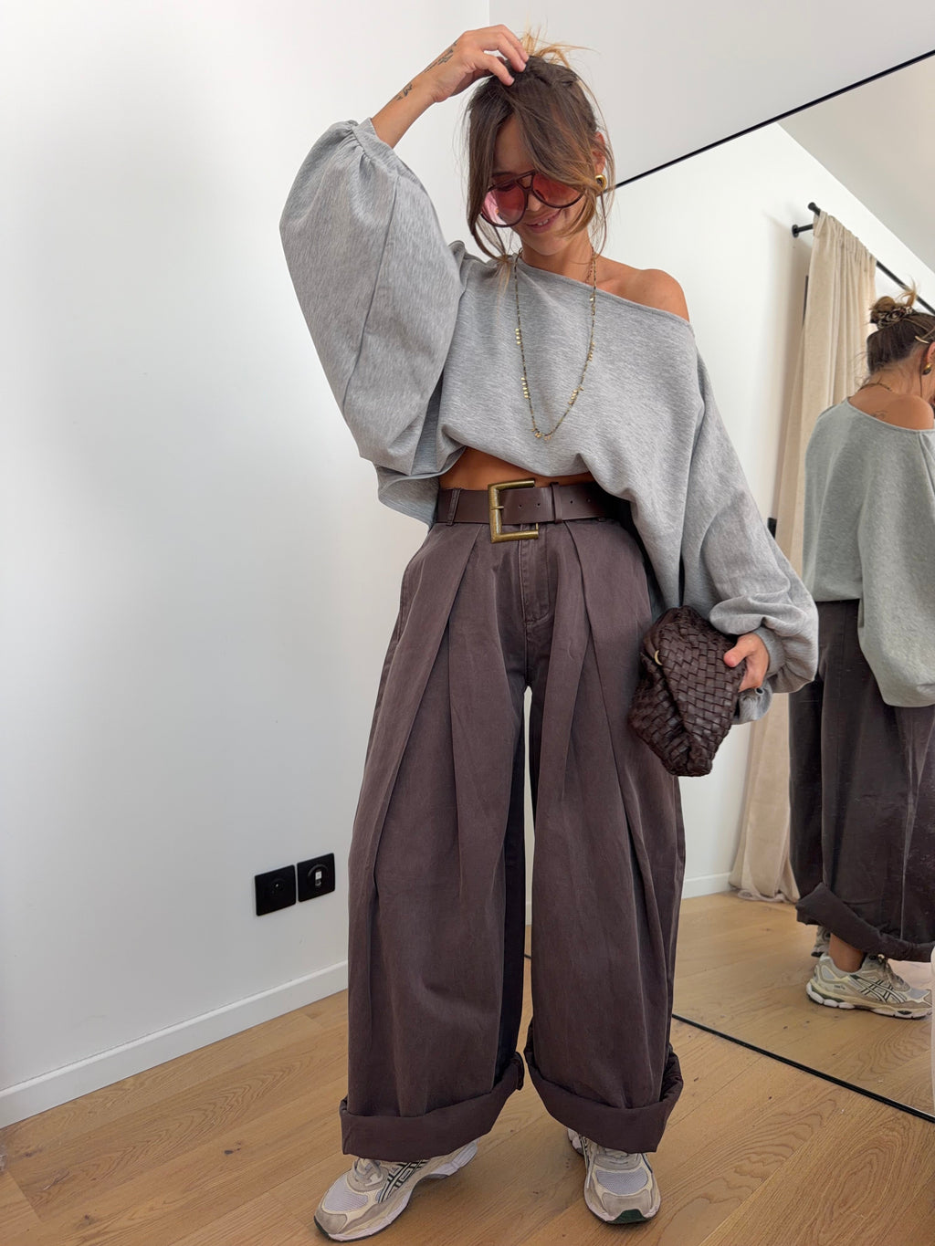 Pantalon  & ceinture Brune  - choco