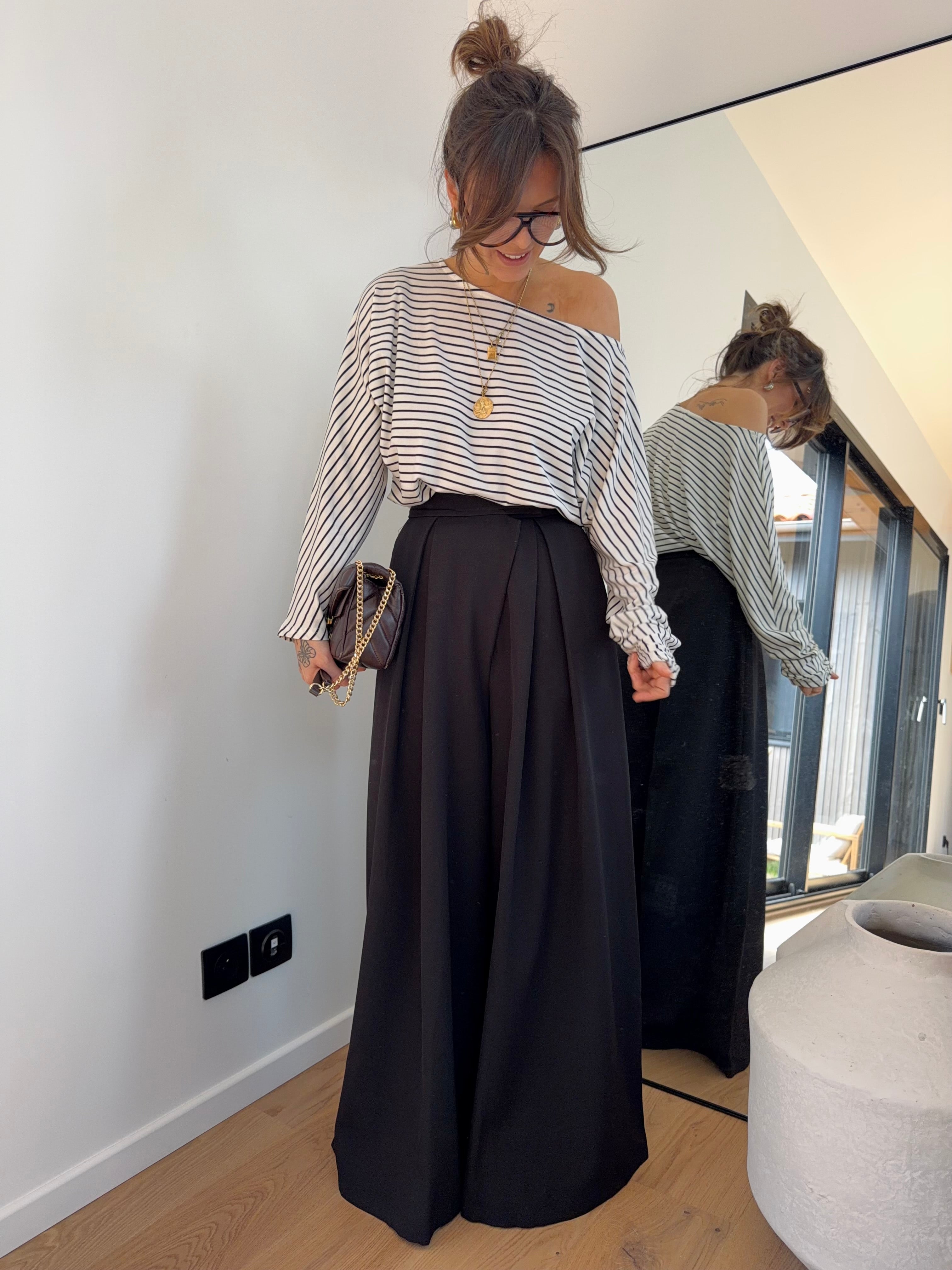 Pantalon portefeuille à scratch - noir