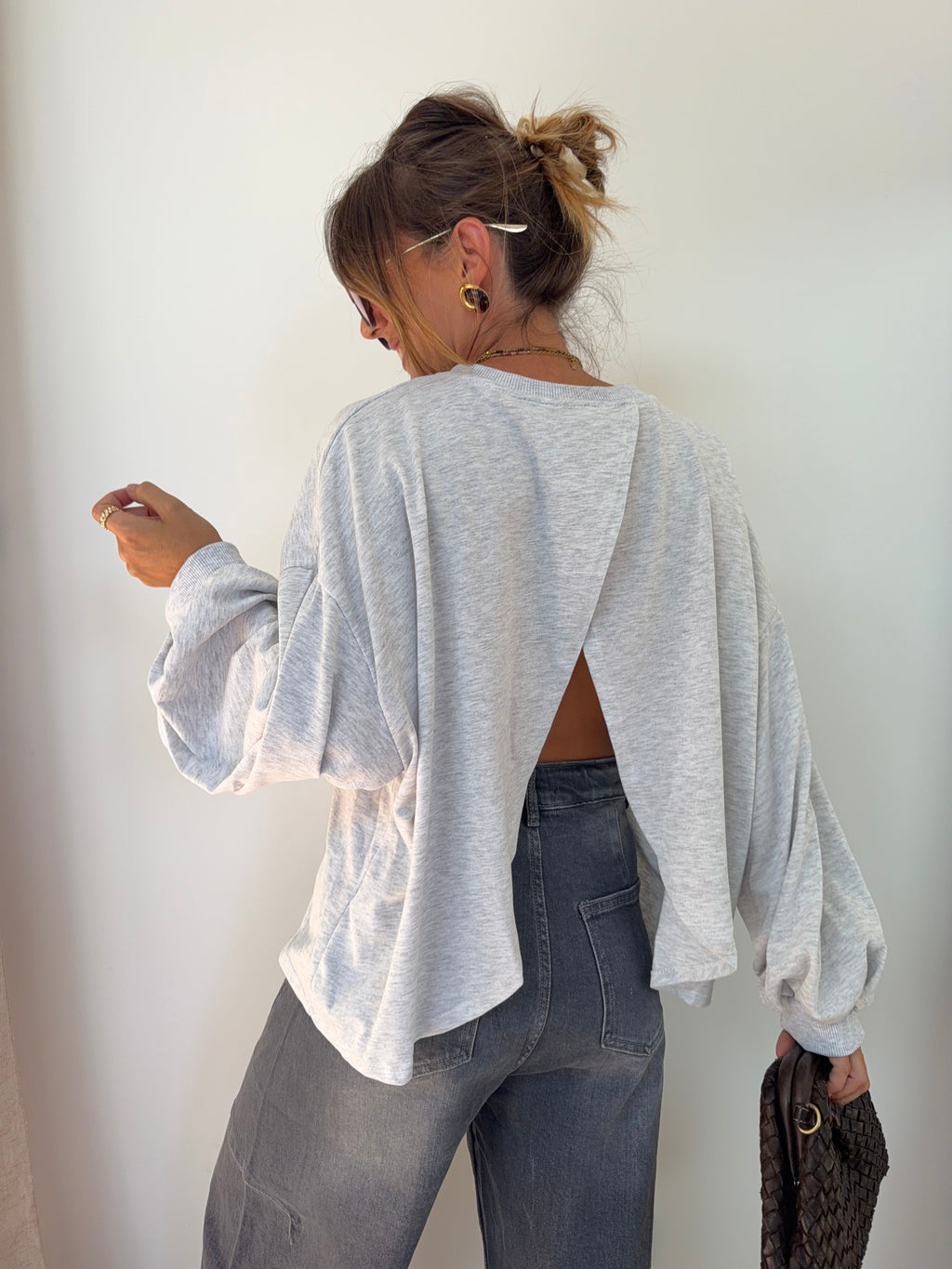 T-shirt long Mia - gris chiné