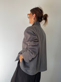 Blazer à bouton rayé - gris