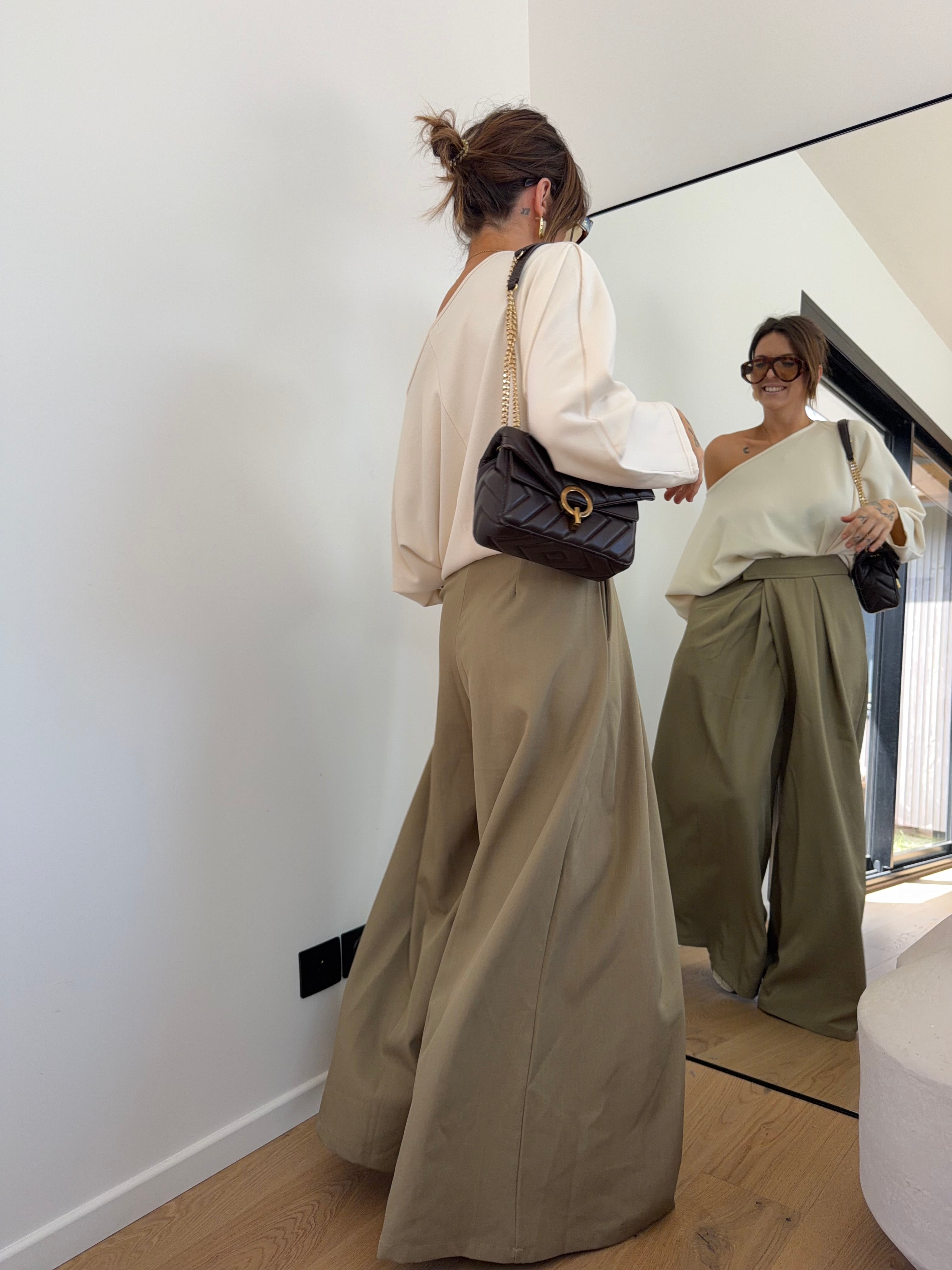 Pantalon à scratch - olive