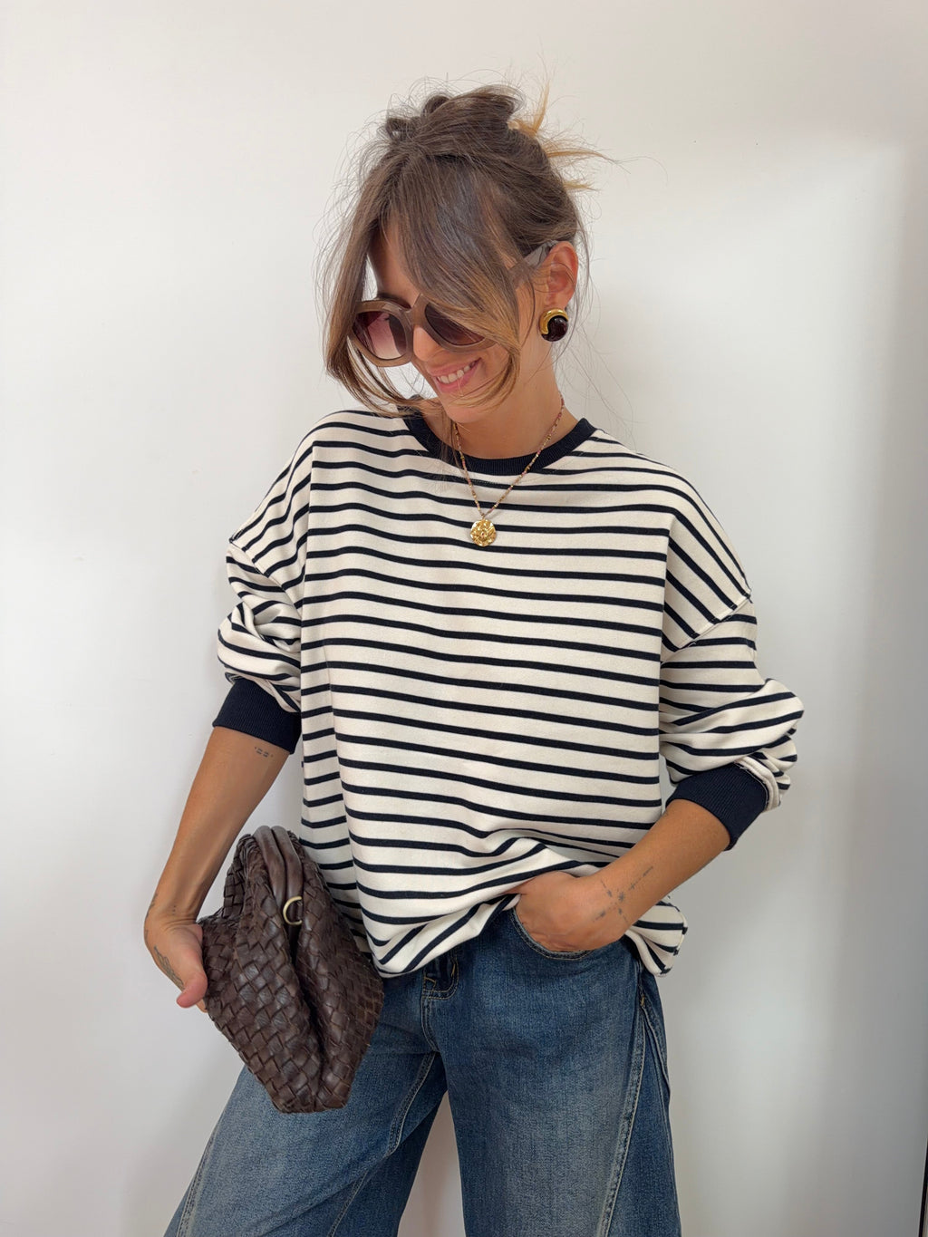 Sweat marinière bleu marine