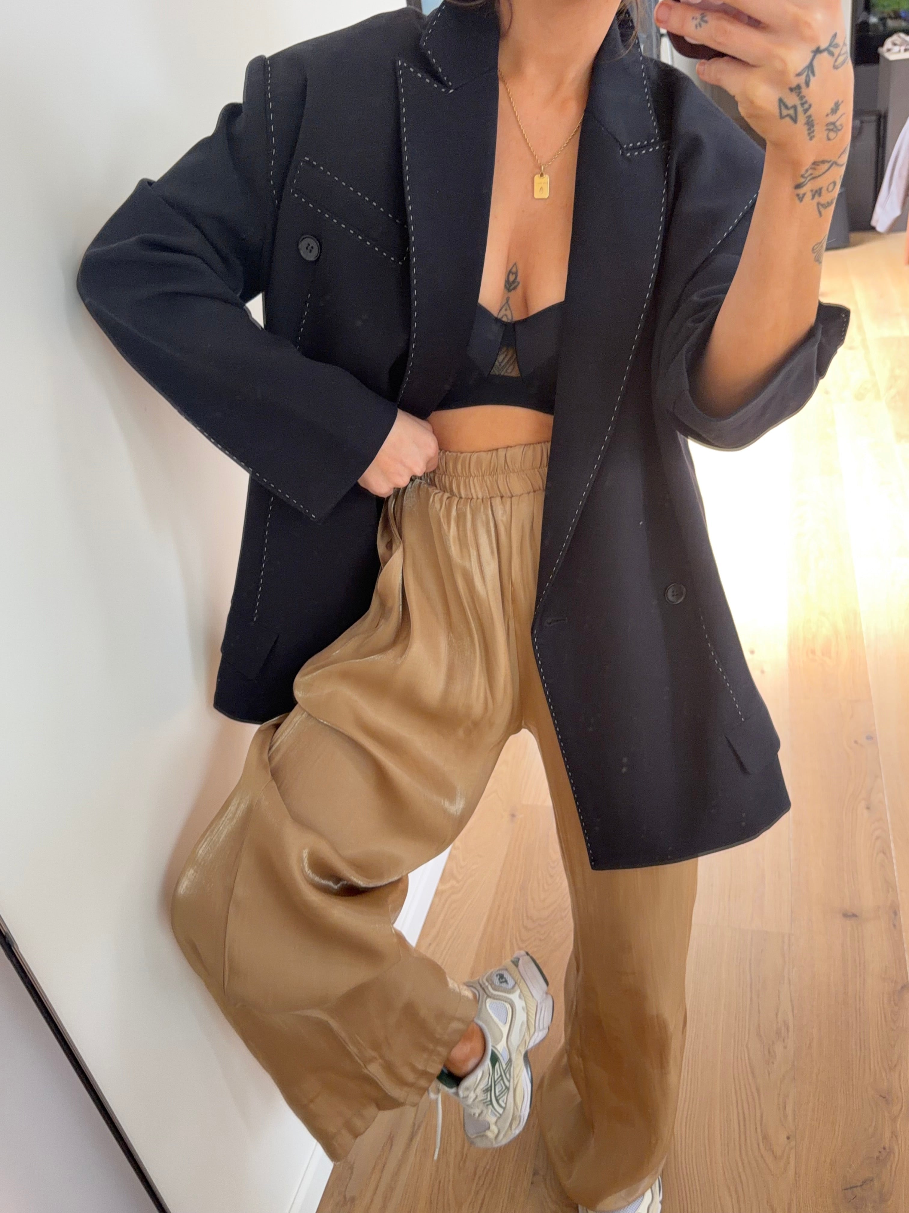 Pantalon satiné - camel
