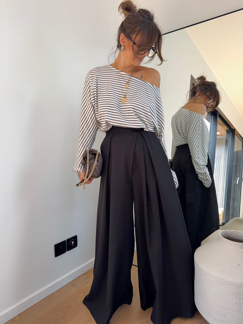 Pantalon portefeuille à scratch - noir