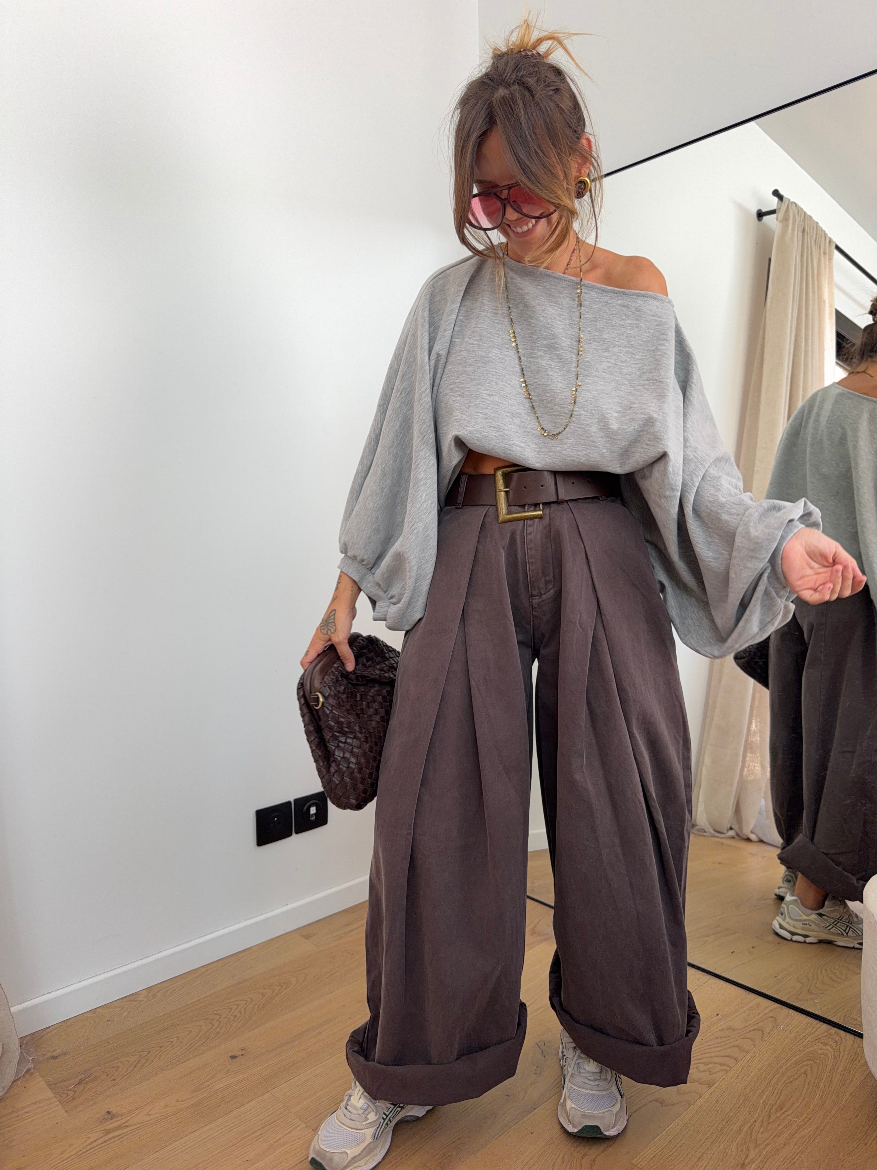 Pantalon  & ceinture Brune  - choco