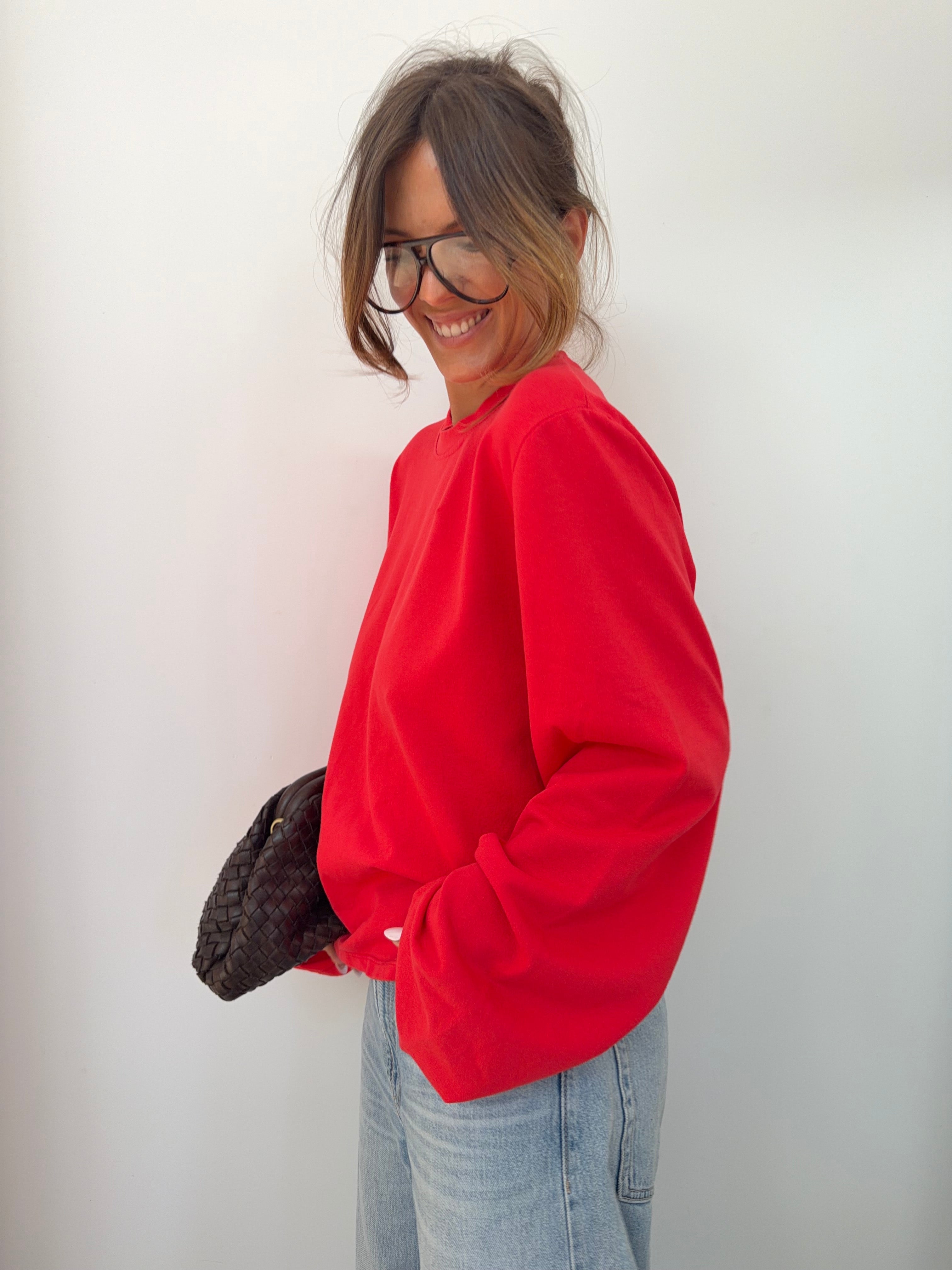 Haut manches longues dos nu - rouge