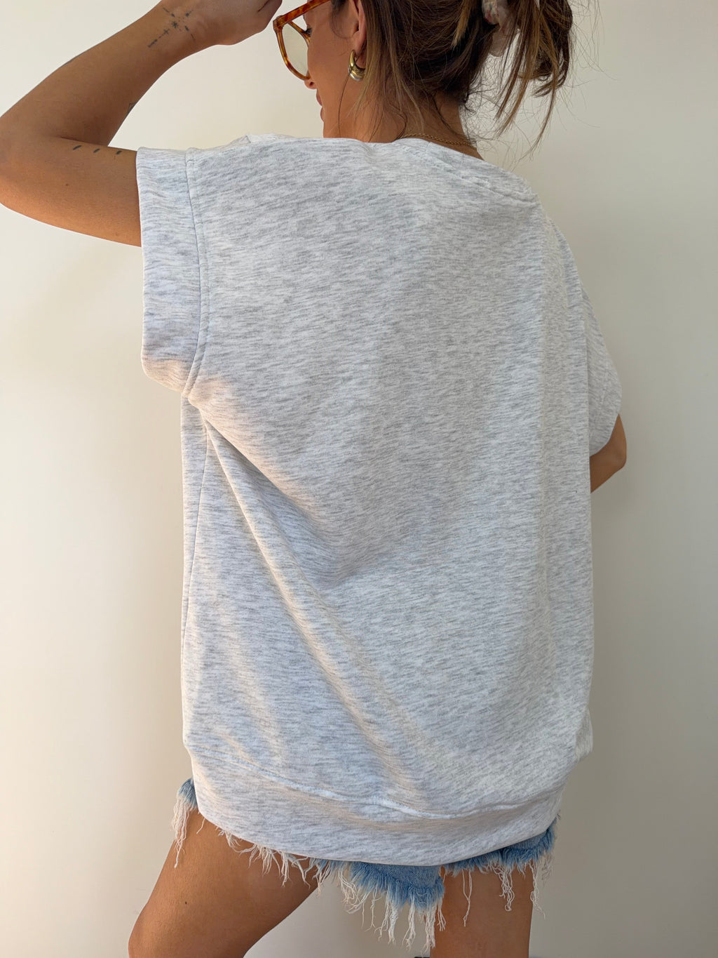 Sweat sans manche - gris chiné