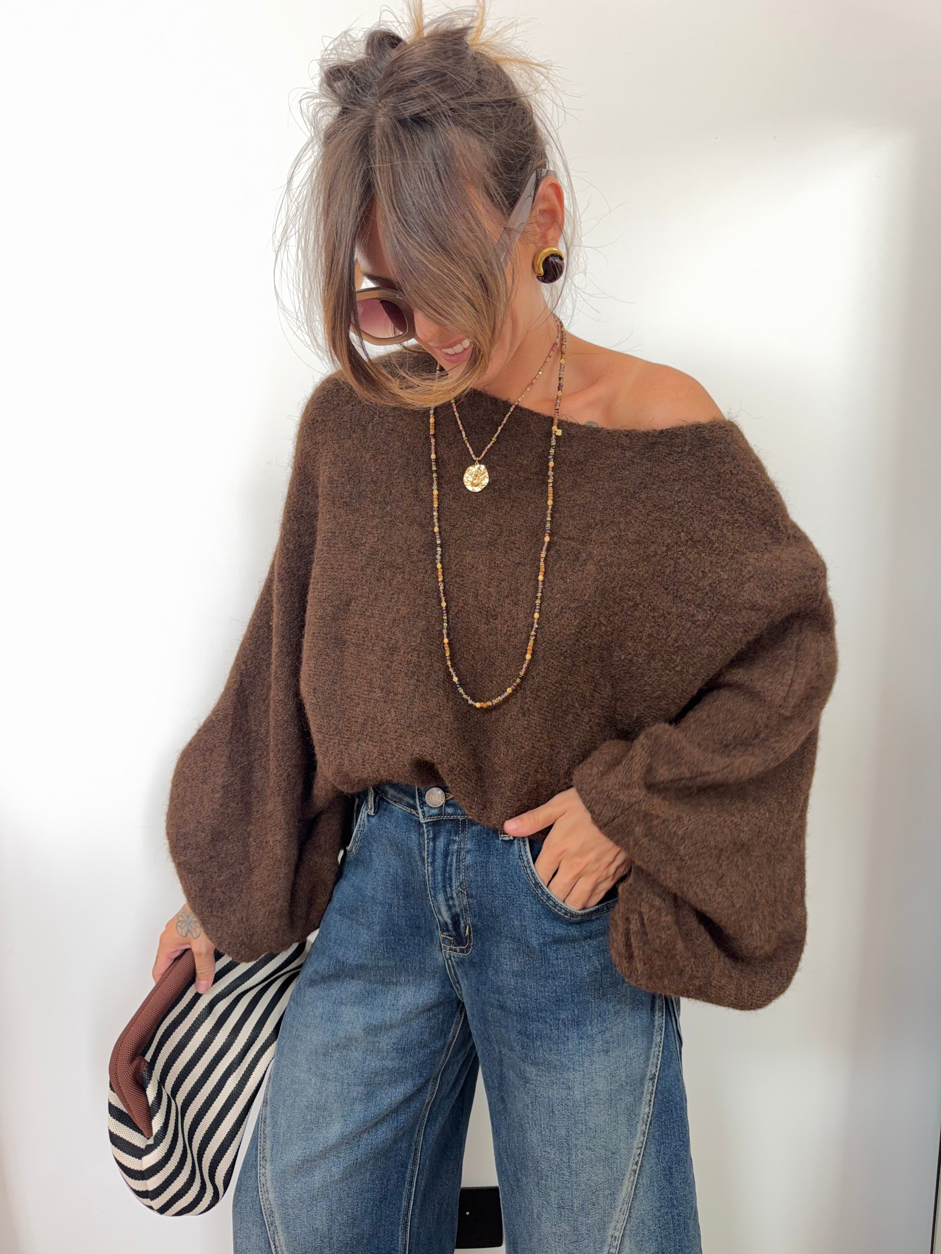 Pull oversize - chocolat